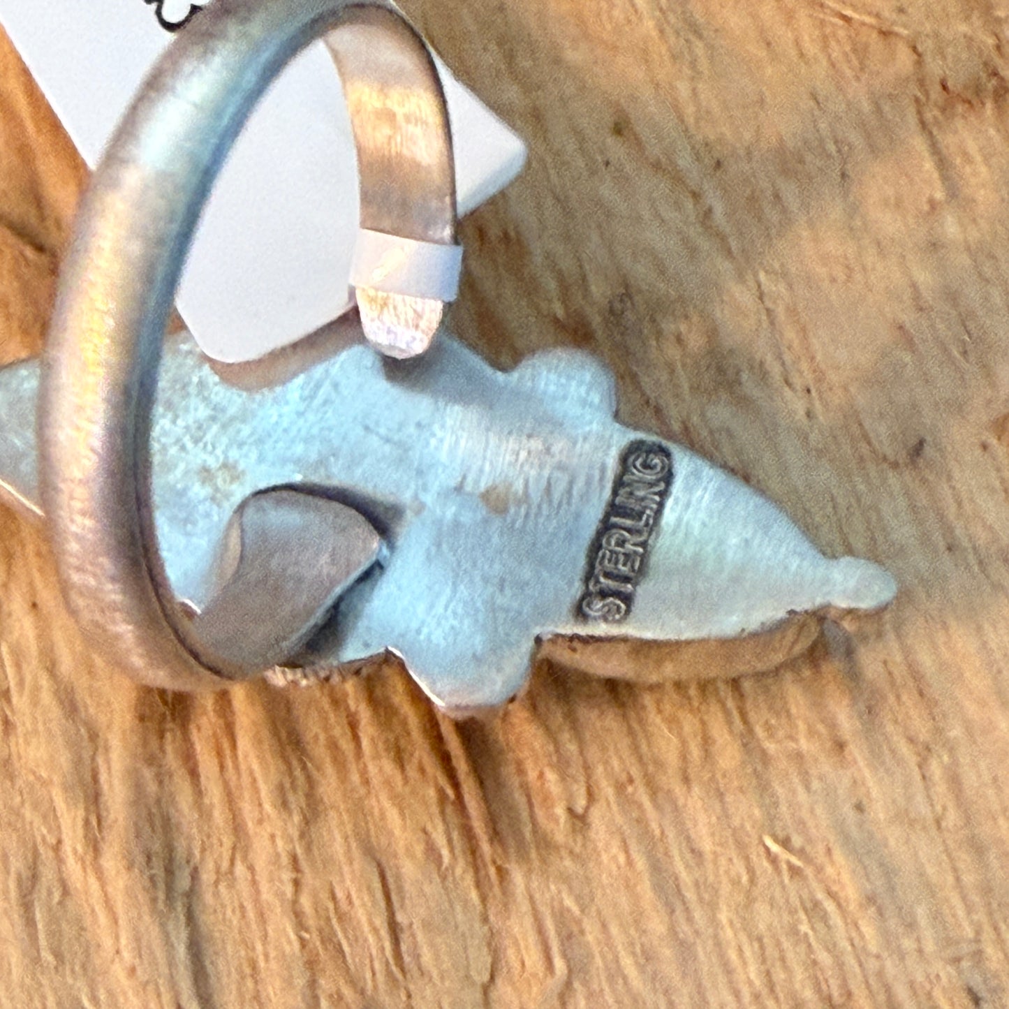 Handcrafted White Water Turquoise Three Gem Sterling Silver Ring Adjustable