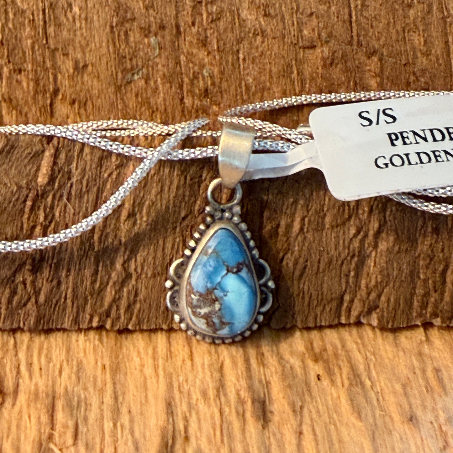 Golden Hill Turquoise Sterling Silver Necklace 18 Inch Chain