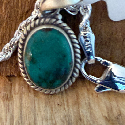 Handcrafted Pilot Mountain Gemstone Sterling Silver Necklace 18 Inch Chain