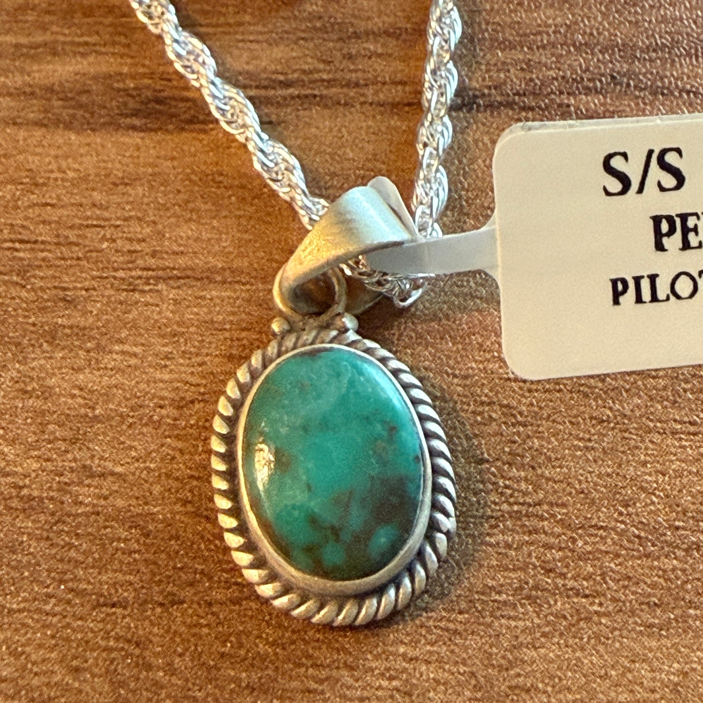 Handcrafted Pilot Mountain Gemstone Sterling Silver Necklace 18 Inch Chain