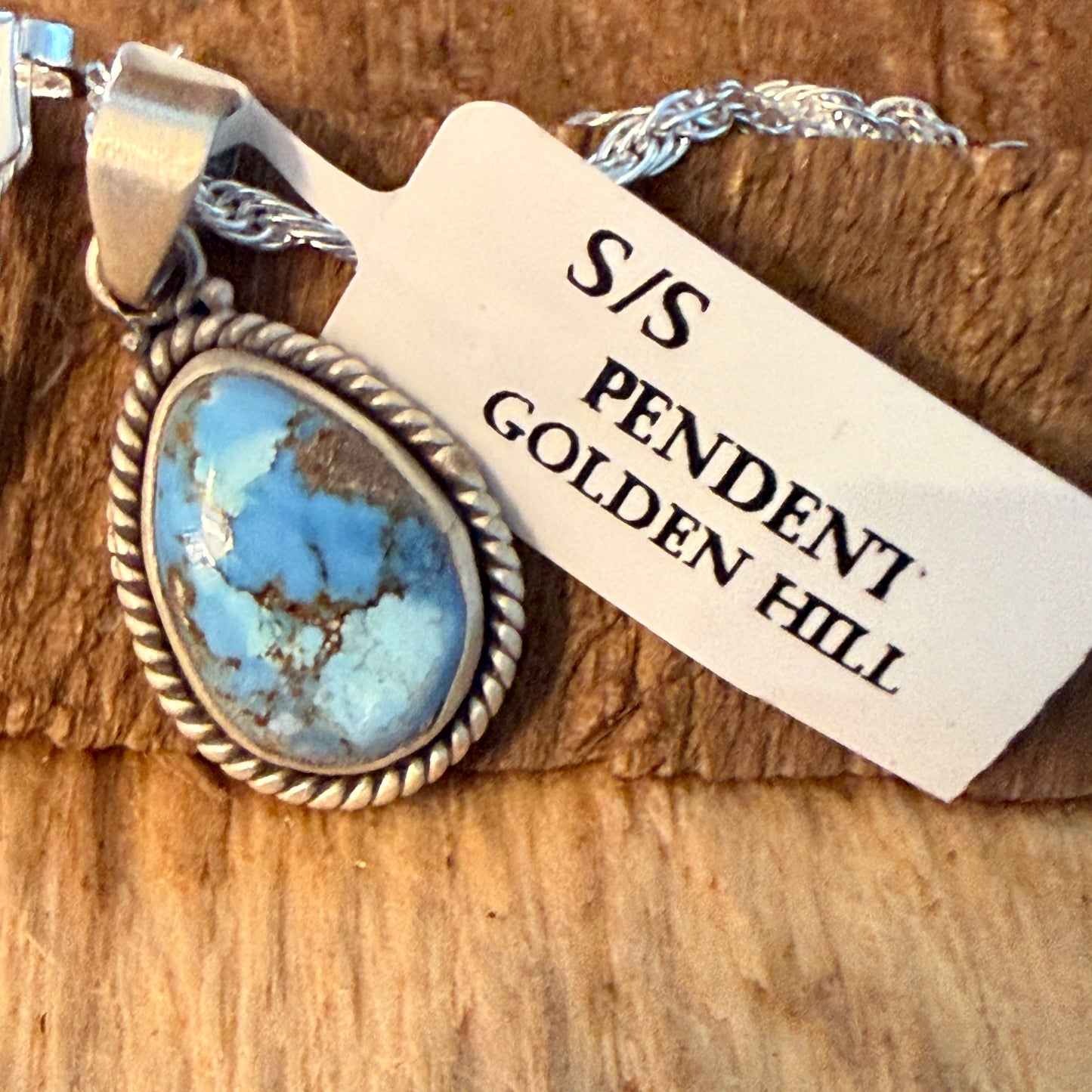 Handcrafted Golden Hill Gemstone Sterling Silver Necklace 18 Inch Chain