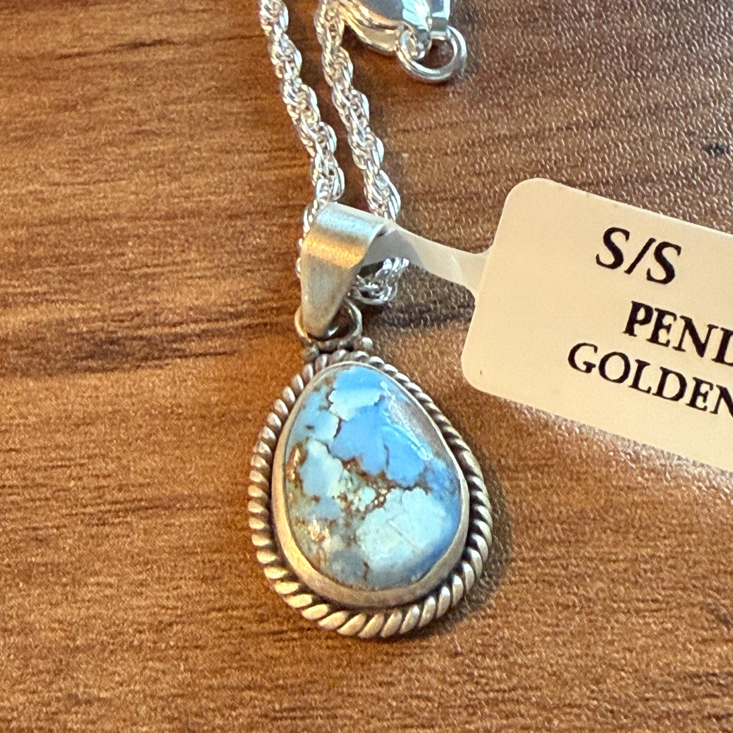 Handcrafted Golden Hill Gemstone Sterling Silver Necklace 18 Inch Chain