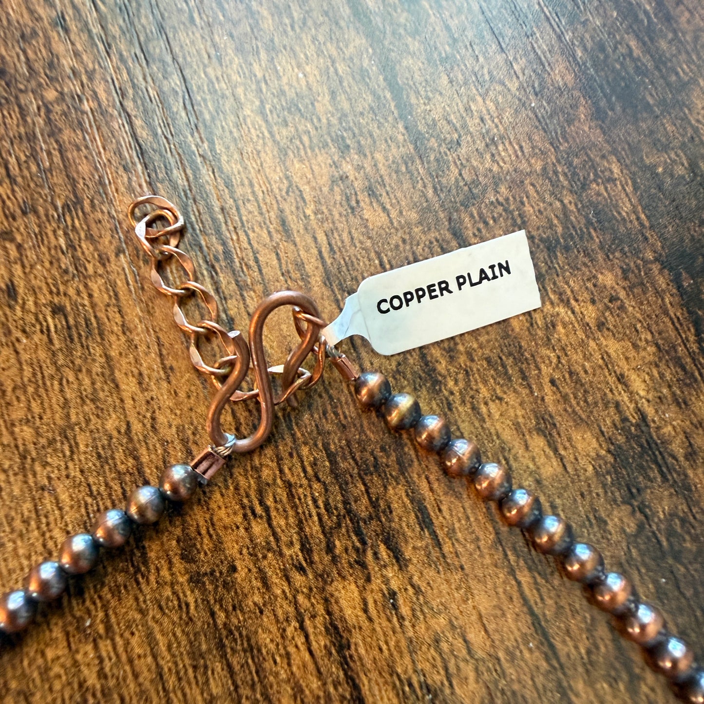 Handcrafted Copper Pearl Necklace 4mm Pearl 18 Inch Elegant Jewelry