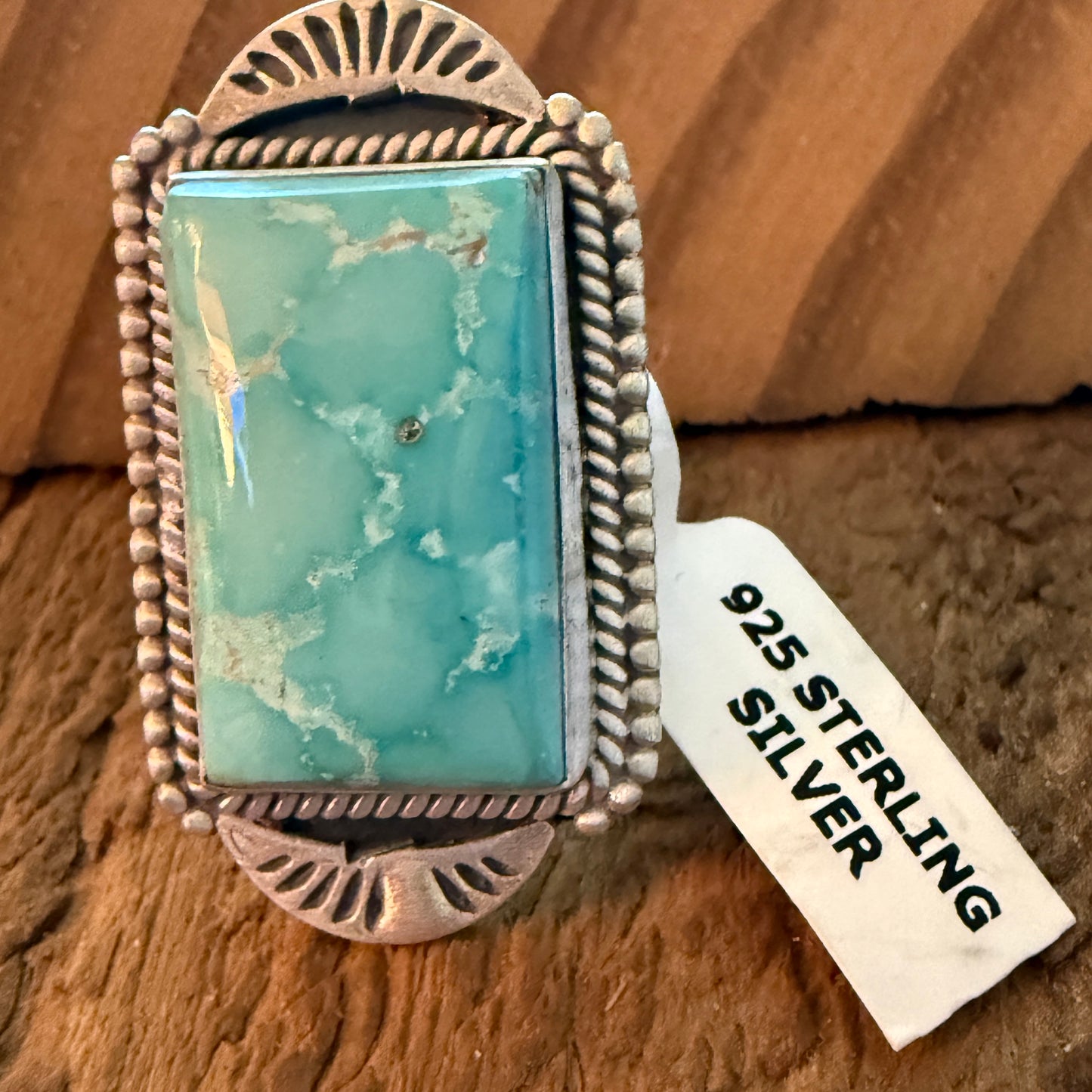 Handcrafted Dry Creek Turquoise Gemstone Ring Sterling Silver Adjustable