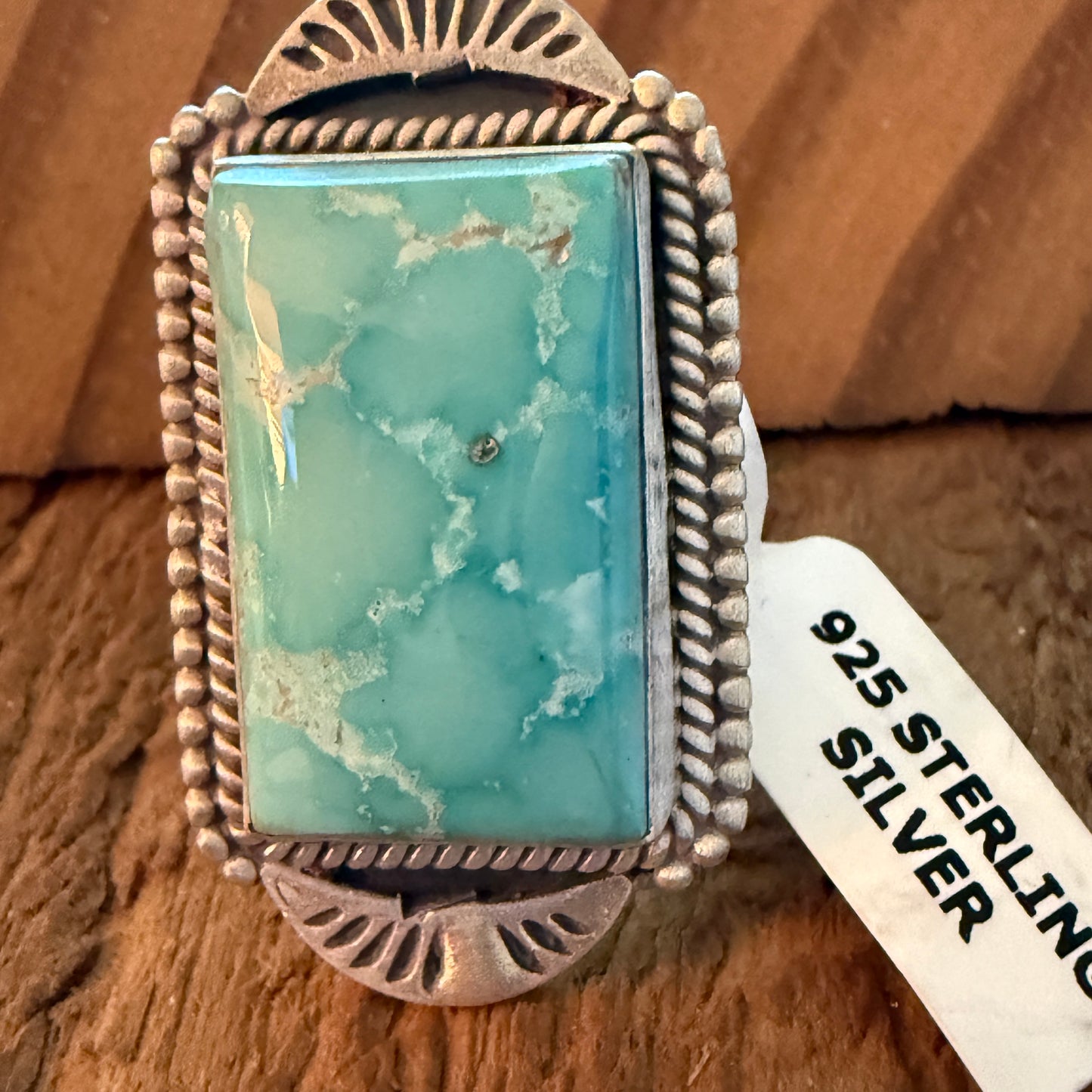 Handcrafted Dry Creek Turquoise Gemstone Ring Sterling Silver Adjustable