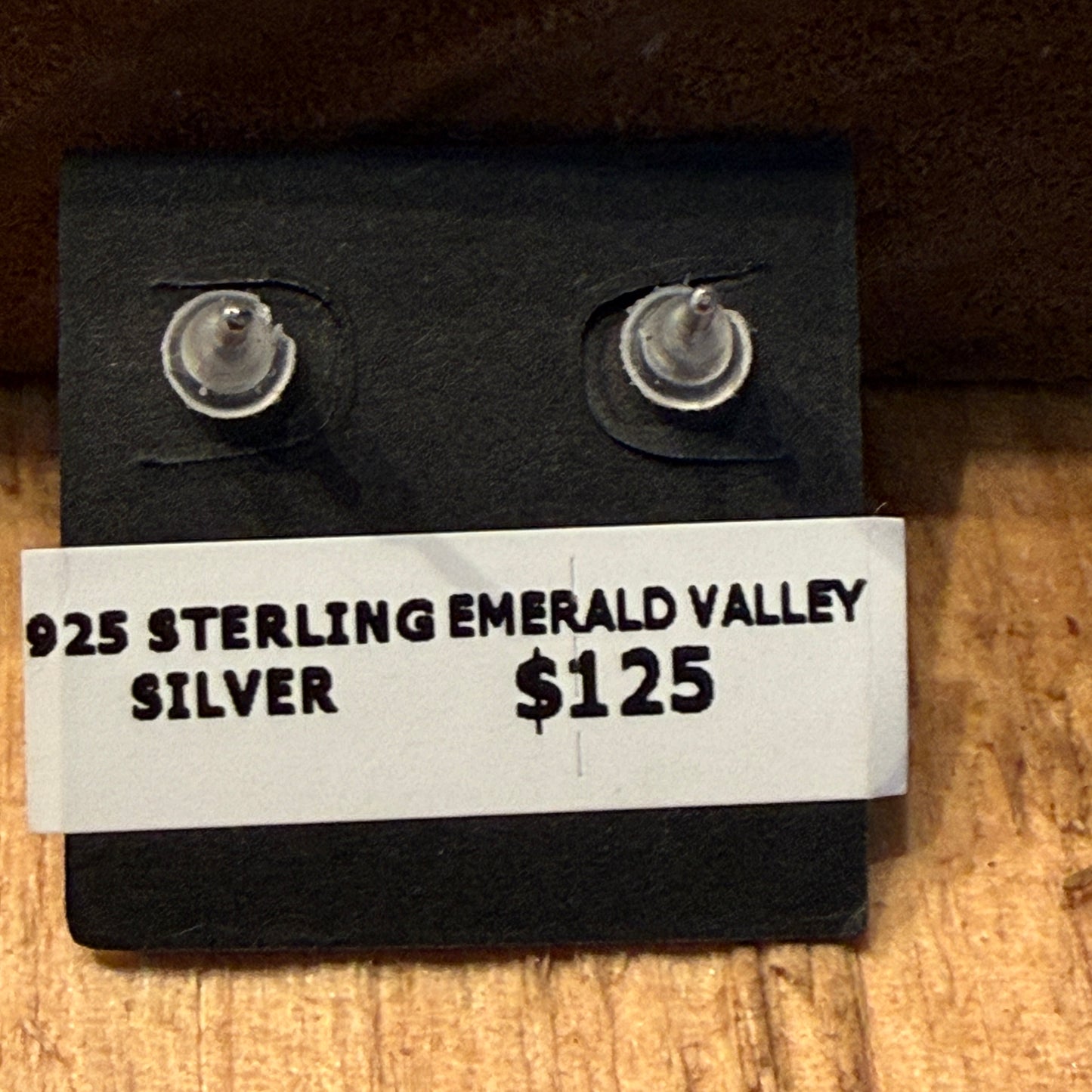 Handcrafted Emerald Valley Turquoise Stud Earring in 925 Sterling Silver