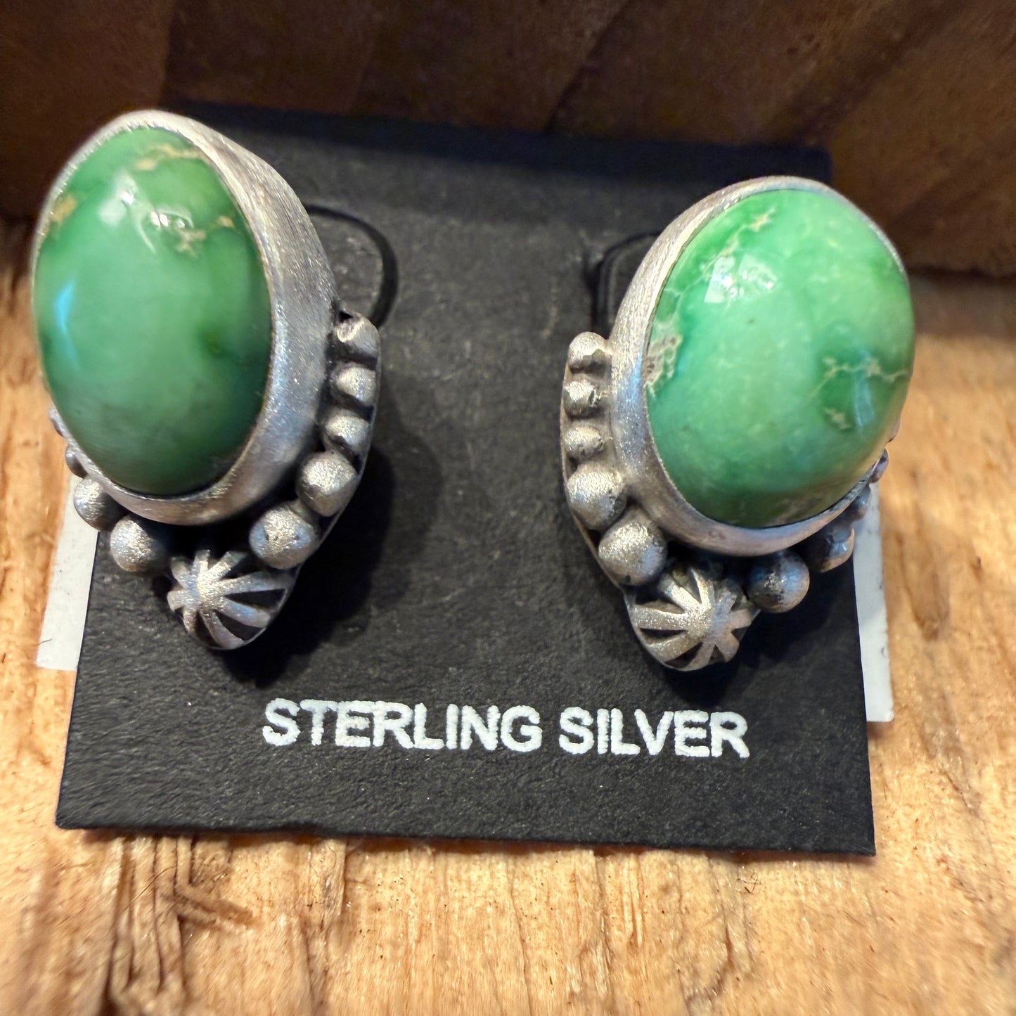 Emerald Valley Turquoise Gemstone Stud Earrings Sterling Silver