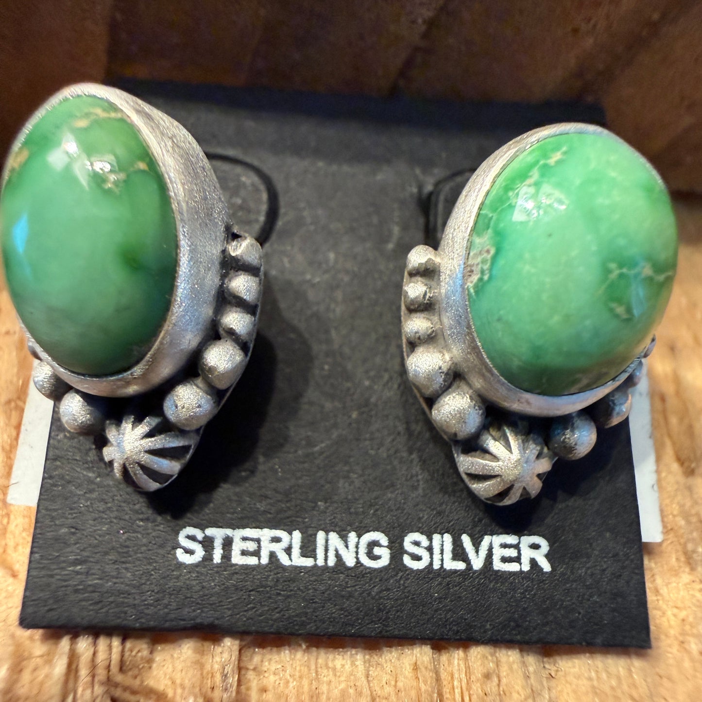 Emerald Valley Turquoise Gemstone Stud Earrings Sterling Silver