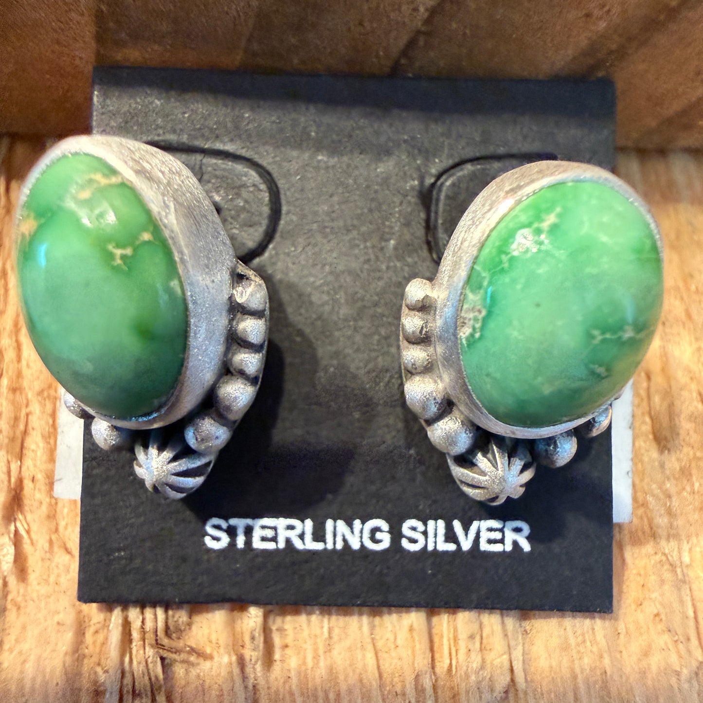 Emerald Valley Turquoise Gemstone Stud Earrings Sterling Silver