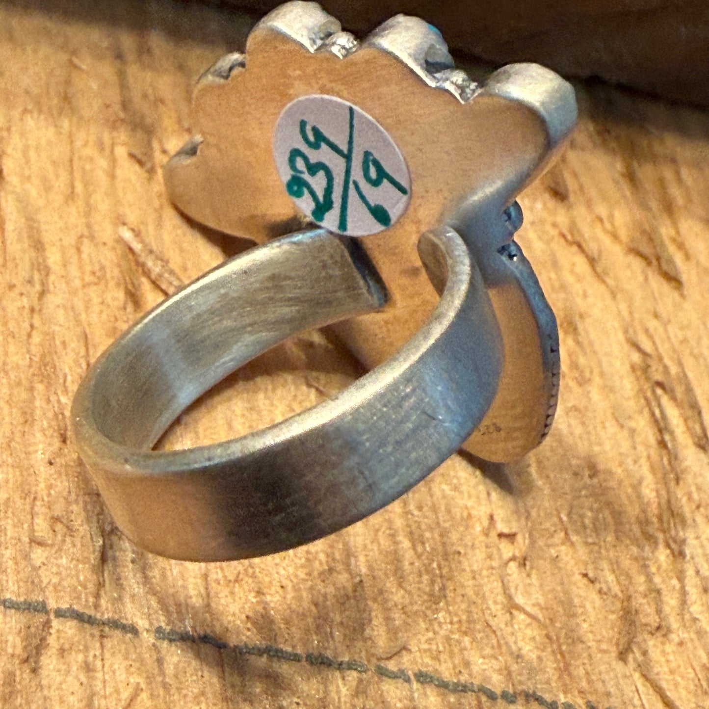 White Water Turquoise Gemstone Cluster Statement Ring Adjustable Sterling Silver