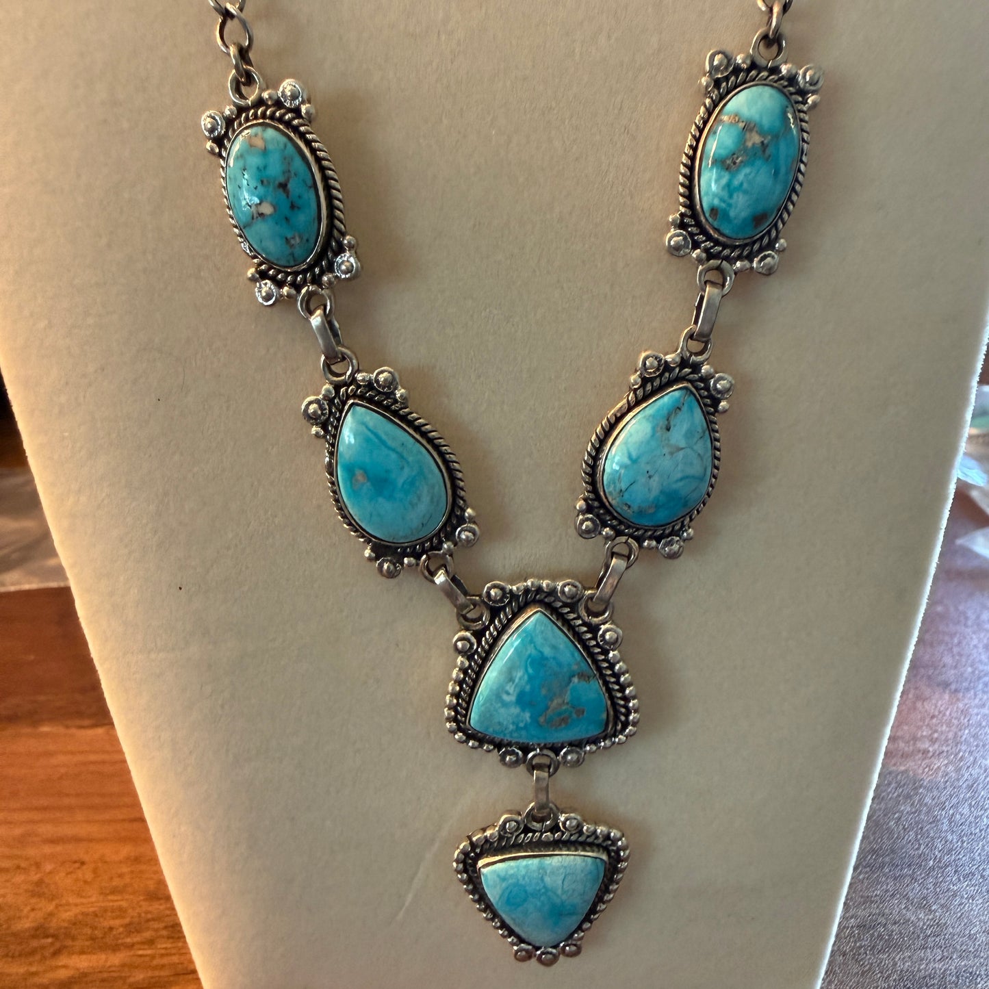 Handcrafted White Water 6 Gemstone Y Lariat Necklace Sterling Silver