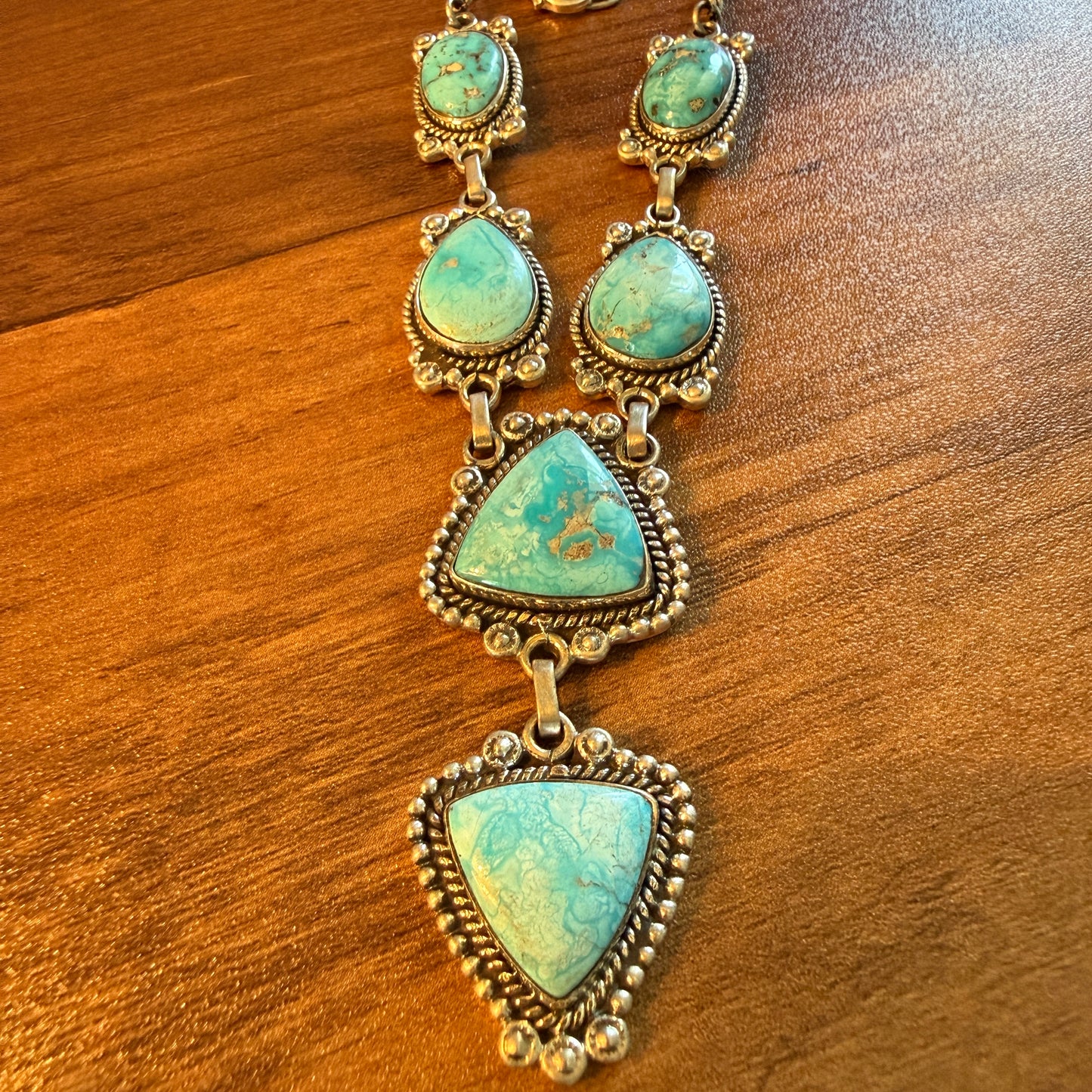 Handcrafted White Water 6 Gemstone Y Lariat Necklace Sterling Silver