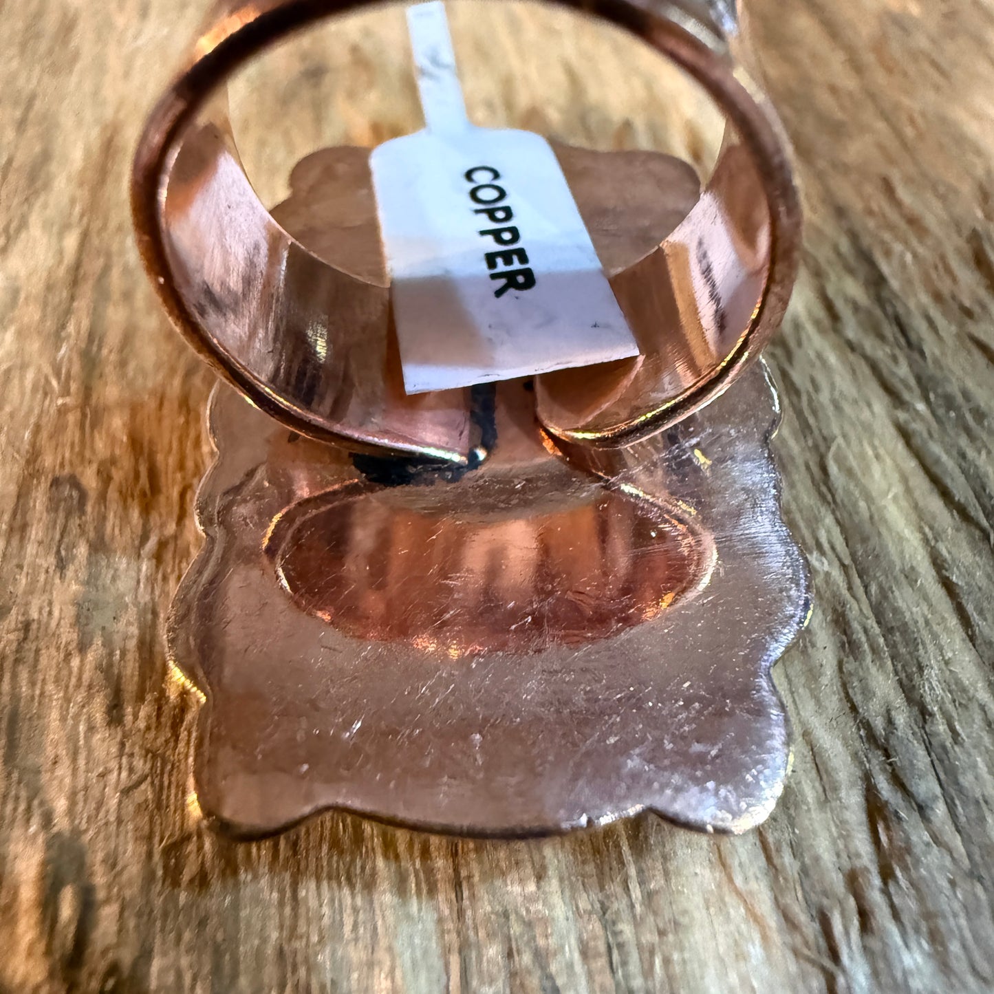 Wild Horse Gemstone Adjustable Ring in Copper One Inch Stone