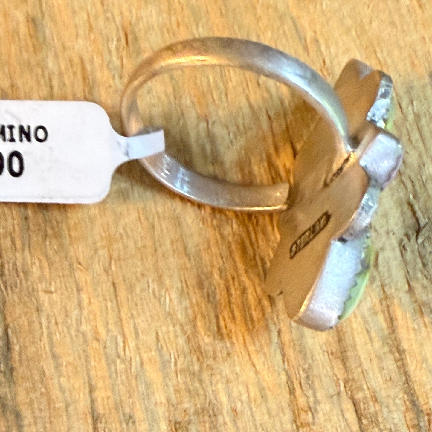 Pink Conch and Palomino Four Gemstones Adjustable Ring in Sterling Silver
