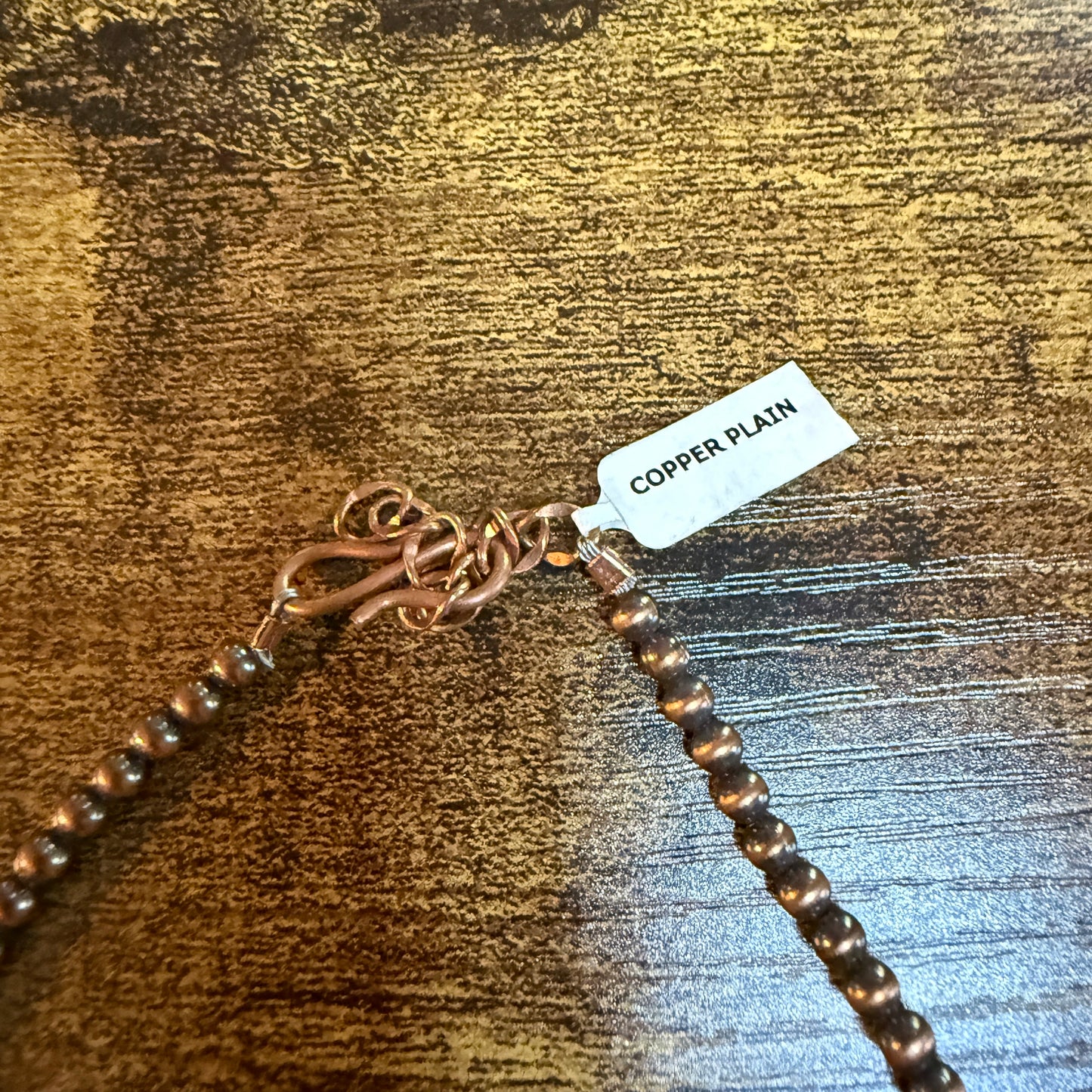 Genuine Copper Pearl Necklace With Wild Horse Gemstone Copper Pendant, 18 Inch