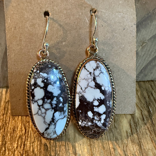 Wild Dahlia One Inch Gemstone Drop Earrings With Sterling Silver Wire