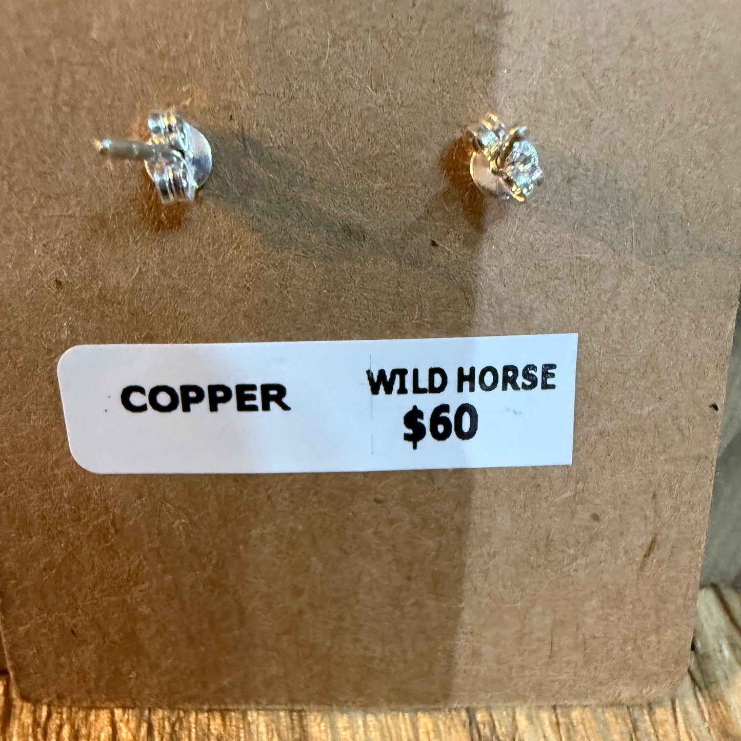 Wild Horse Dahlia Copper Gemstone Stud Earrings One Inch