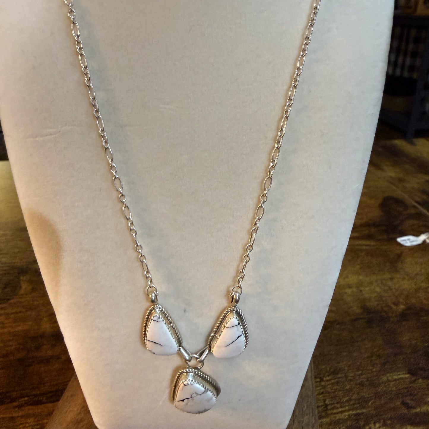 Jennifer Begay White Buffalo Dahlia Gemstone Necklace Sterling Silver 16in