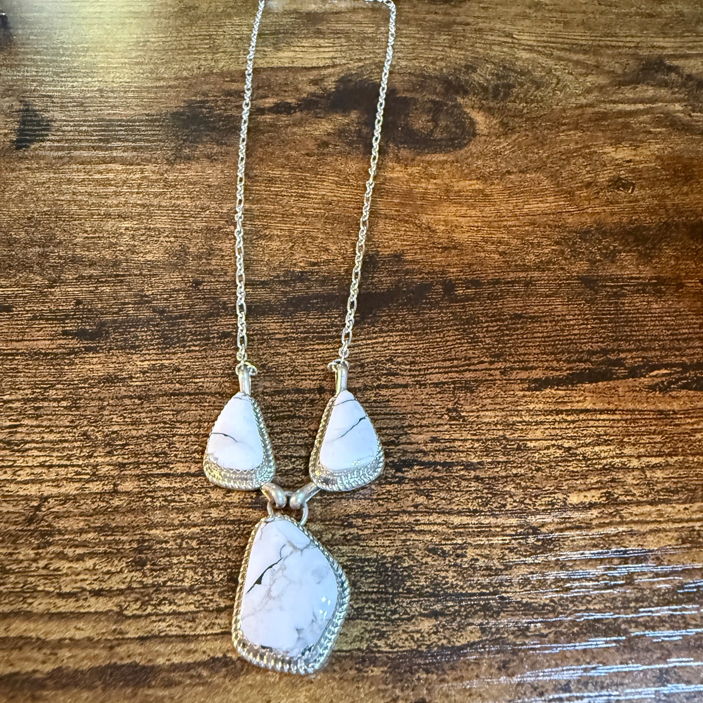 Jennifer Begay White Buffalo Dahlia Gemstone Necklace Sterling Silver 16in
