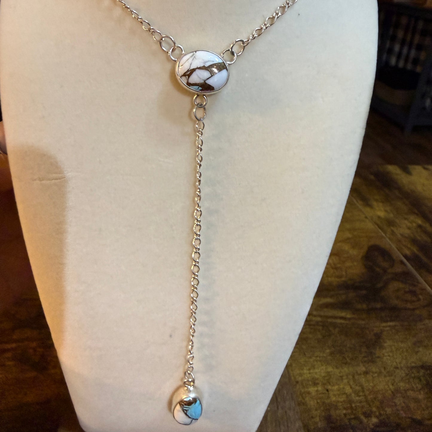 Signed Joseph Begay Cotton Candy Dahlia Necklace 18 Inch Chain 5 Inch Extension