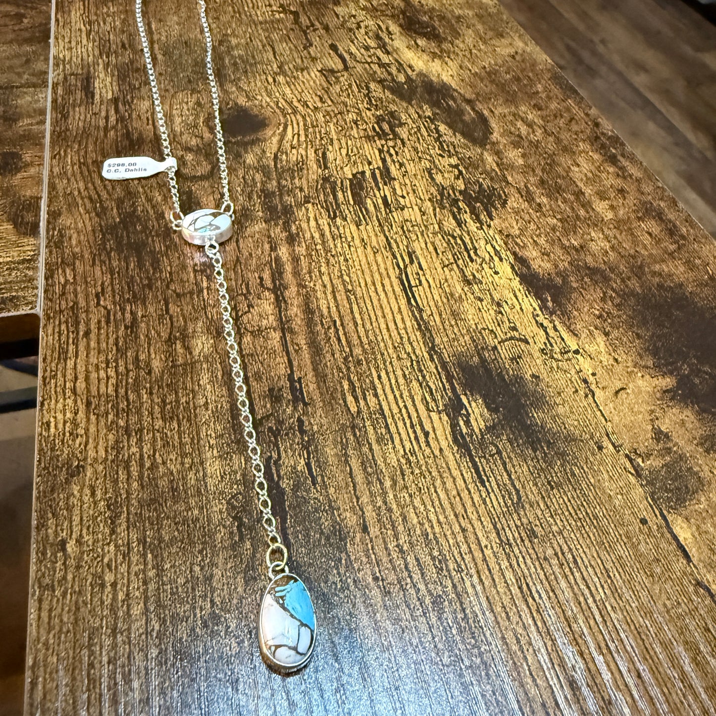 Signed Joseph Begay Cotton Candy Dahlia Necklace 18 Inch Chain 5 Inch Extension