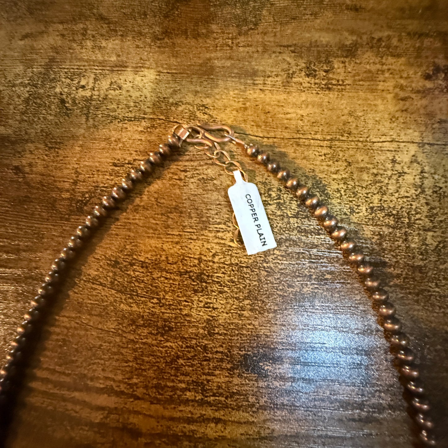 Wild Horse Dahlia Gemstone Copper Pendant on 18 Inch Copper Pearl Bead Necklace