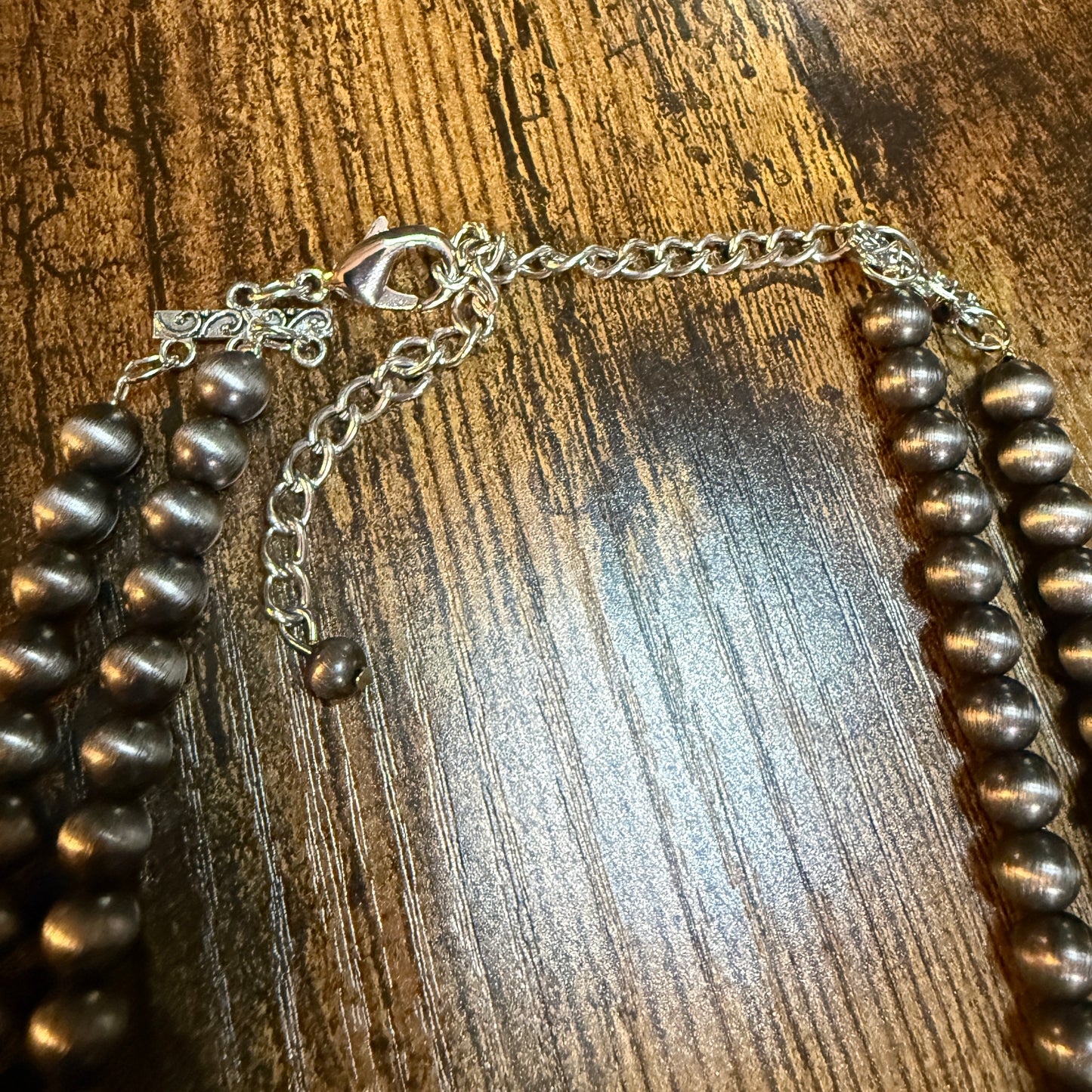 Handmade Navajo Thunderbird Pearl Bead Choker Necklace 16 Inch