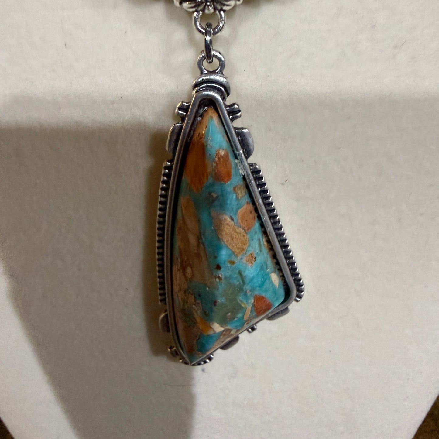 Western Gemstone Necklace Adjustable 16 To 21 Inches With Navajo Style Beads