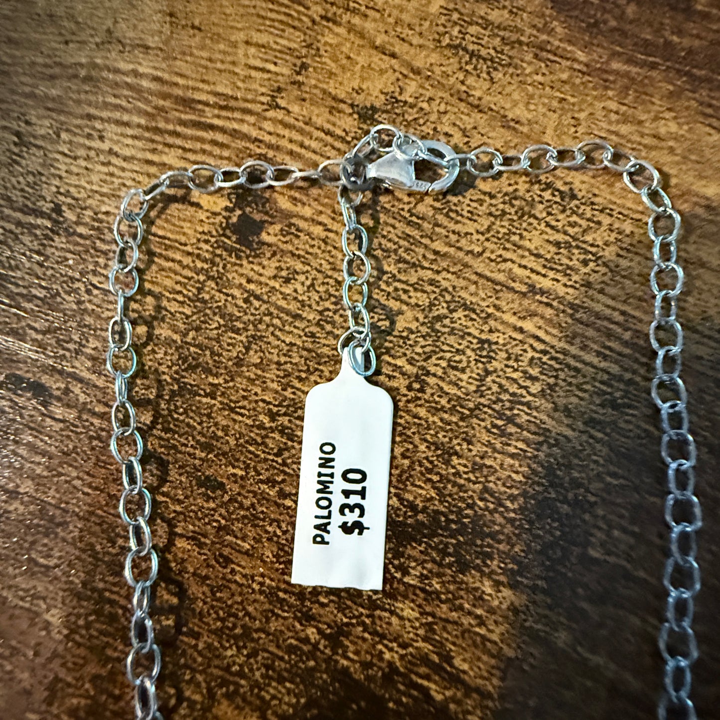 Navajo Inspired Palomino Three Gemstone Lariat Necklace 18 Inch Sterling Silver