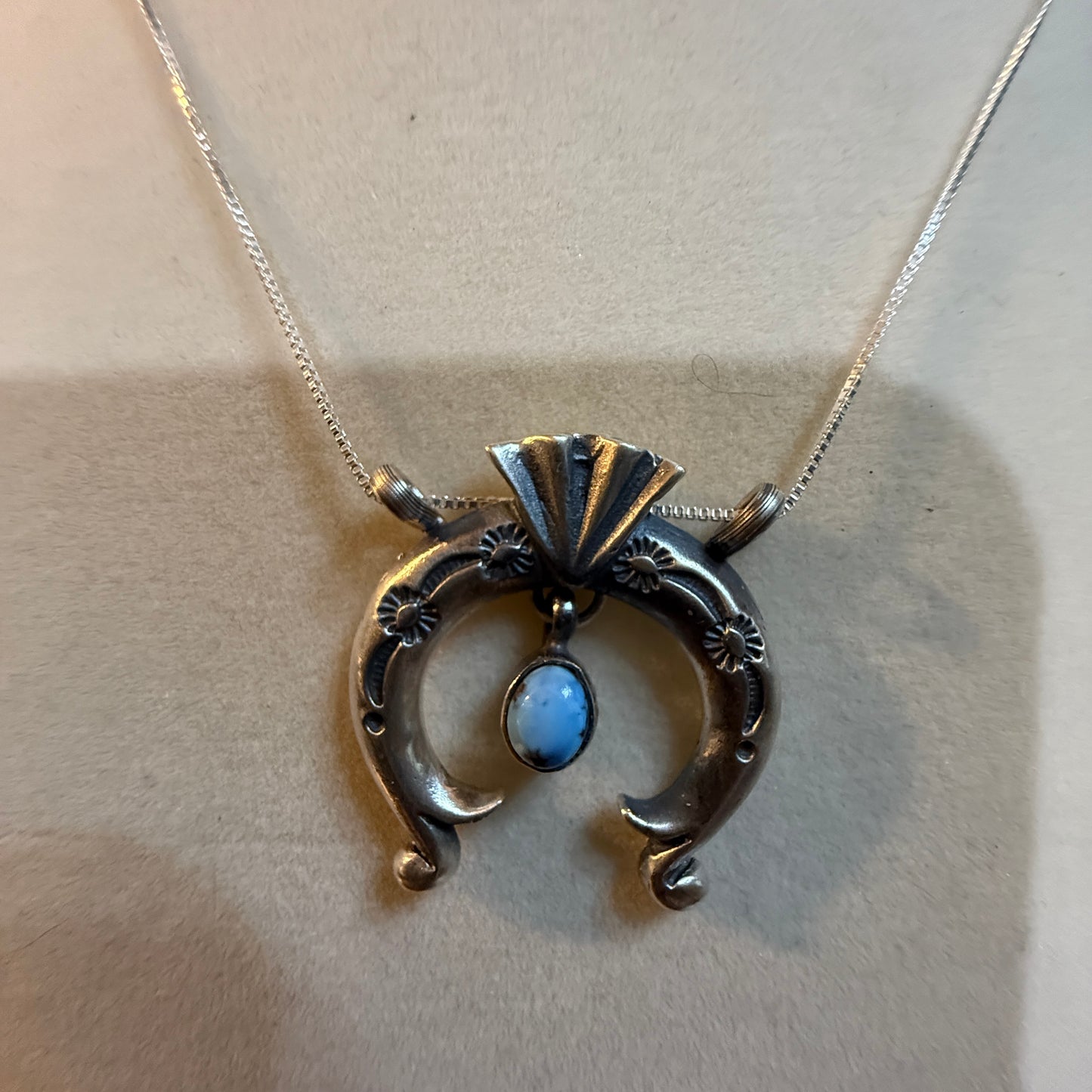 Designer Gary Shorty Signed Golden Hills Gemstone Squash Necklace Sterling Silver 20 Inch