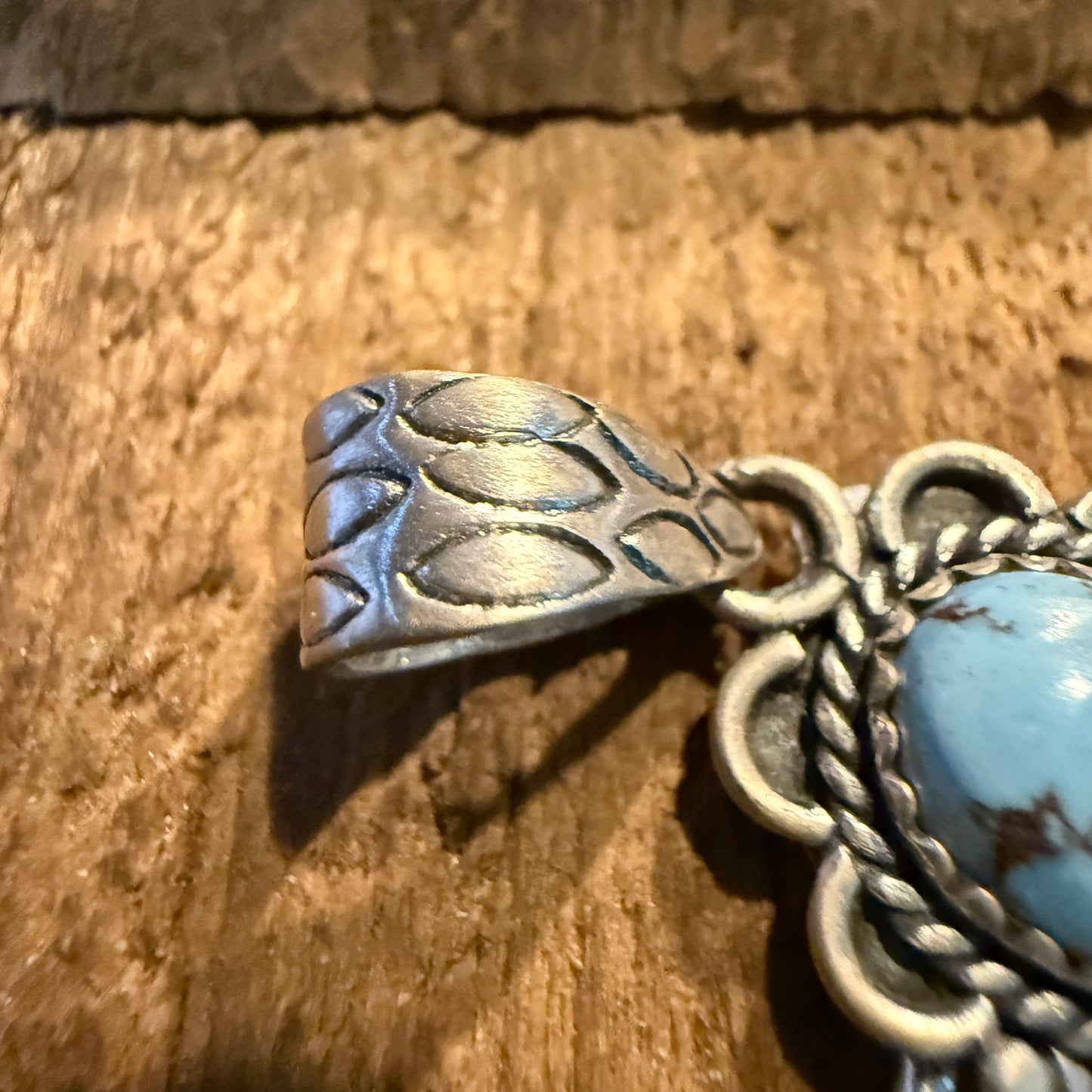 Golden Hills Turquoise Gemstone Squash Pendant in Sterling Silver