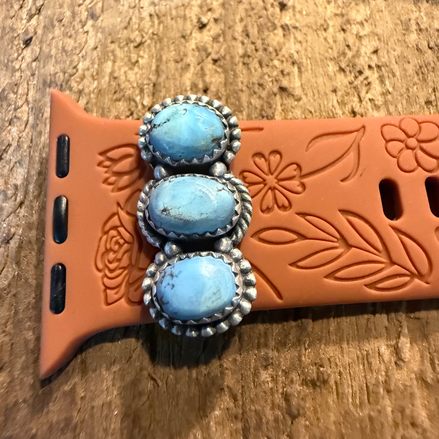 Blue Moon Turquoise Gemstone Watch Band Charm Adjustable Sterling Silver