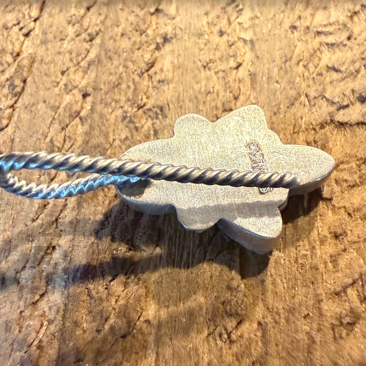 White Buffalo And Pink Conch Gemstone Hat Purse Slider Pin Charm Sterling Silver