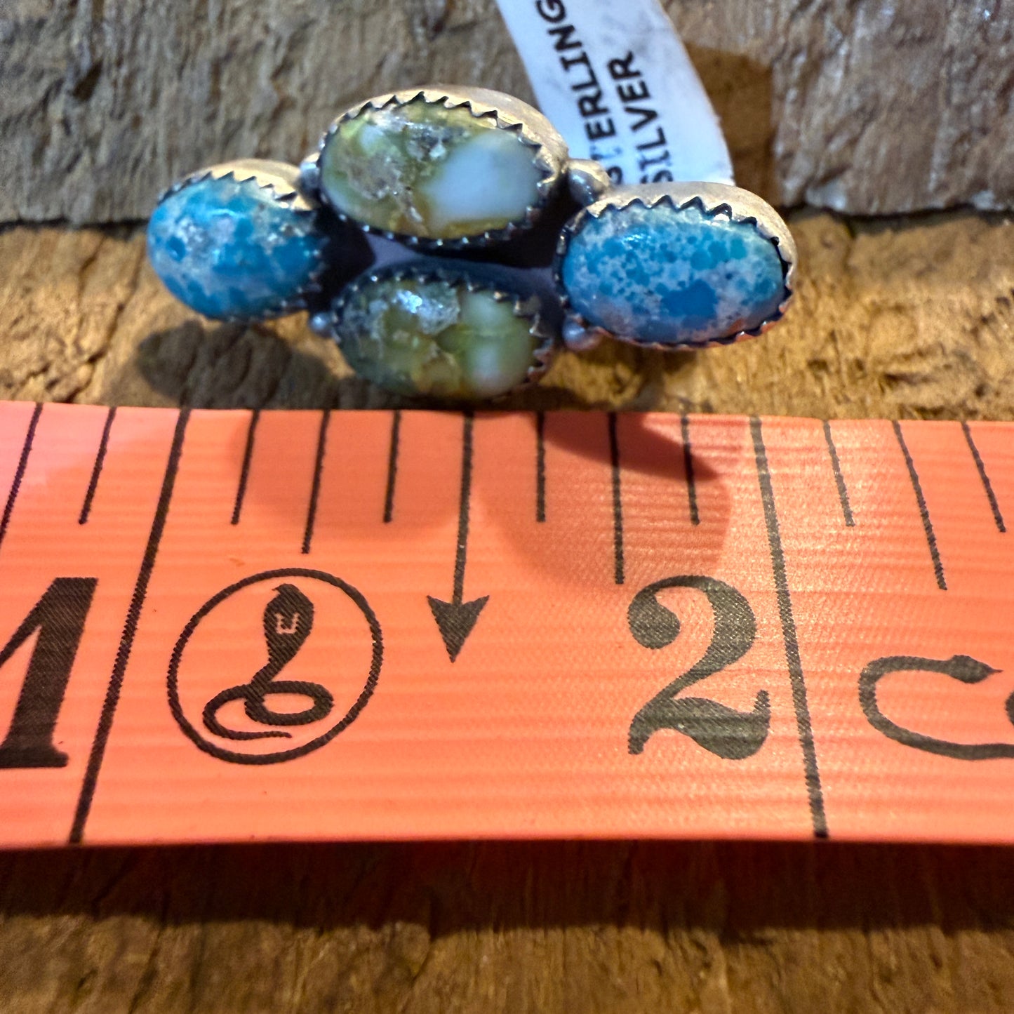 White Water and Palamino Turquoise Gemstone Watch Band Charm Sterling Silver