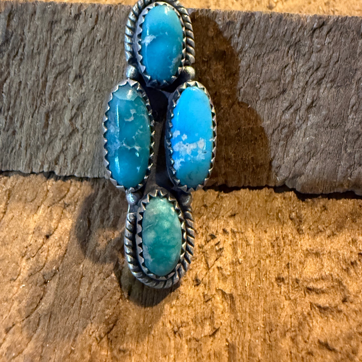 White Water Turquoise Gemstone Watch Band Charm Sterling Silver Adjustable