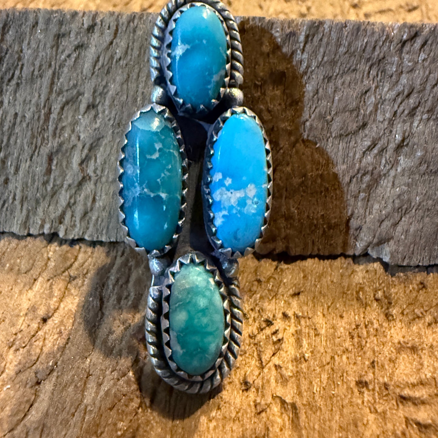 White Water Turquoise Gemstone Watch Band Charm Sterling Silver Adjustable