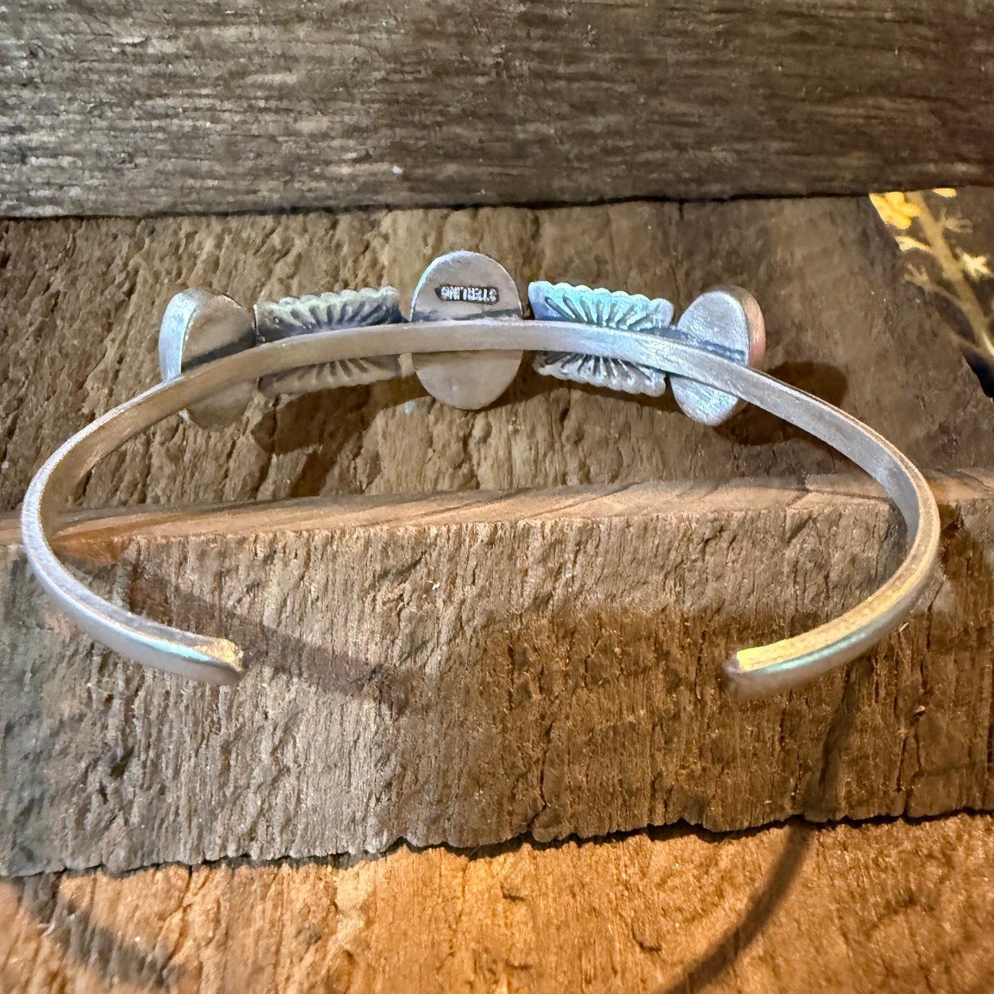 Pink Conch Gemstone Flex Stacker Bangle Bracelet In Sterling Silver