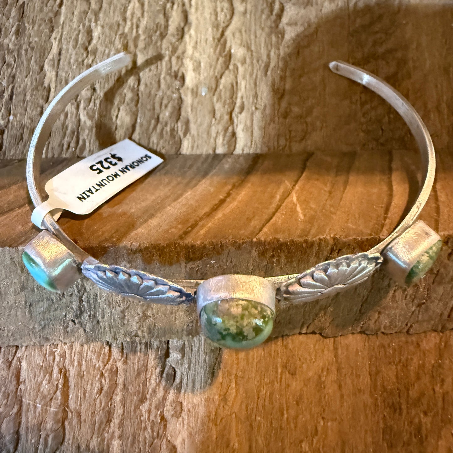 Sonoran Mountain Turquoise Gemstone Flex Stacker Bangle Sterling Silver