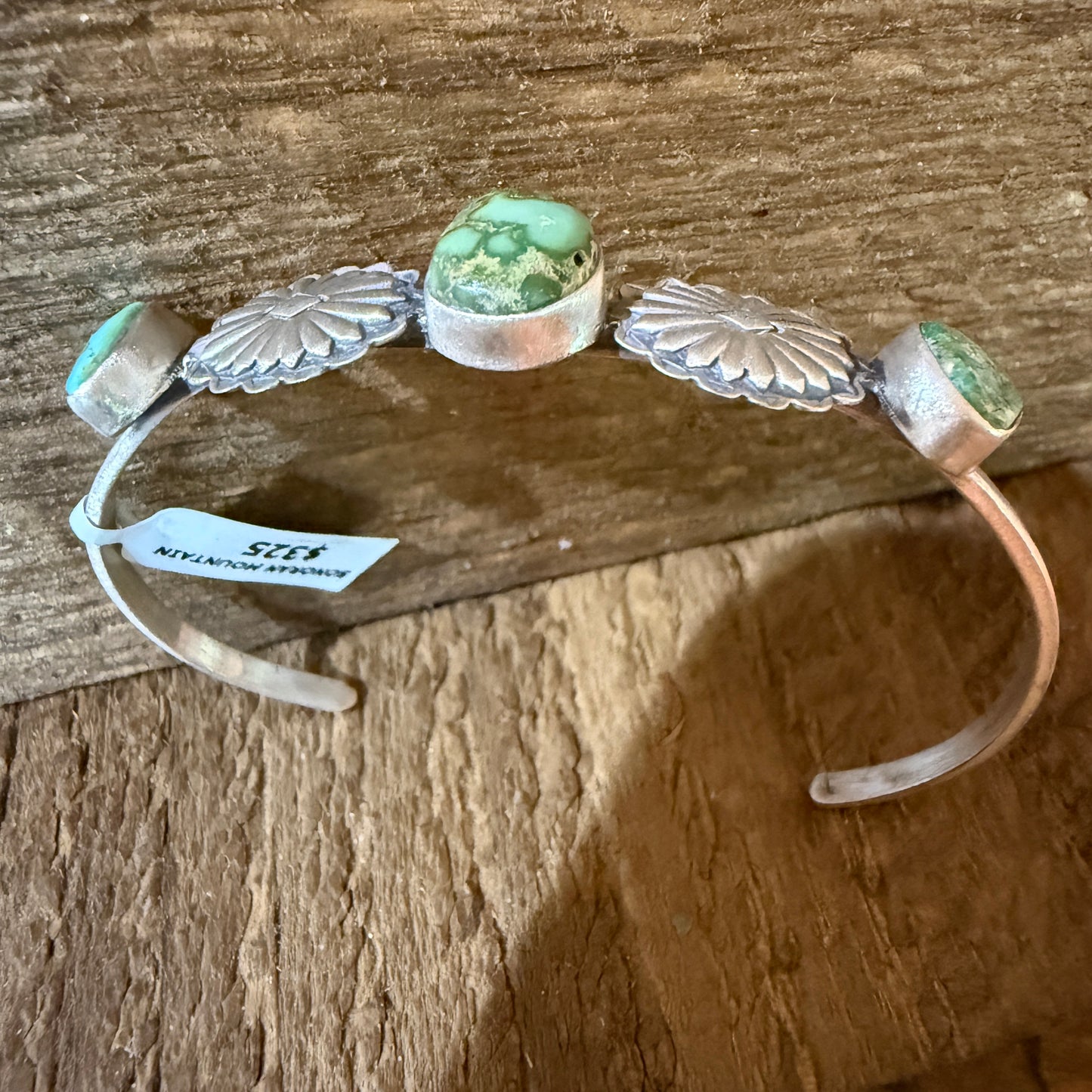 Sonoran Mountain Turquoise Gemstone Flex Stacker Bangle Sterling Silver