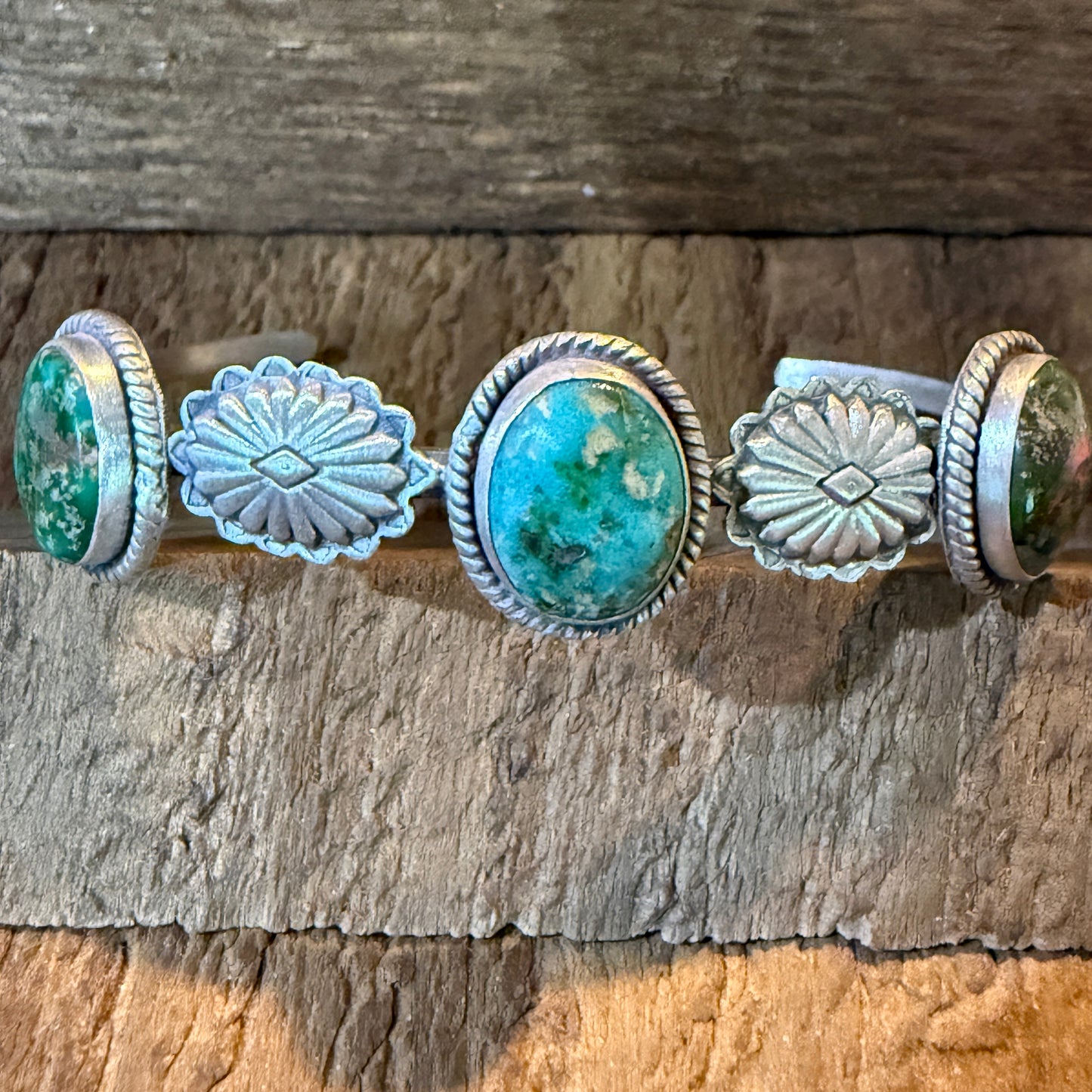 Sonoran Mountain Turquoise Gemstone Flex Stacker Bangle Bracelet Sterling Silver