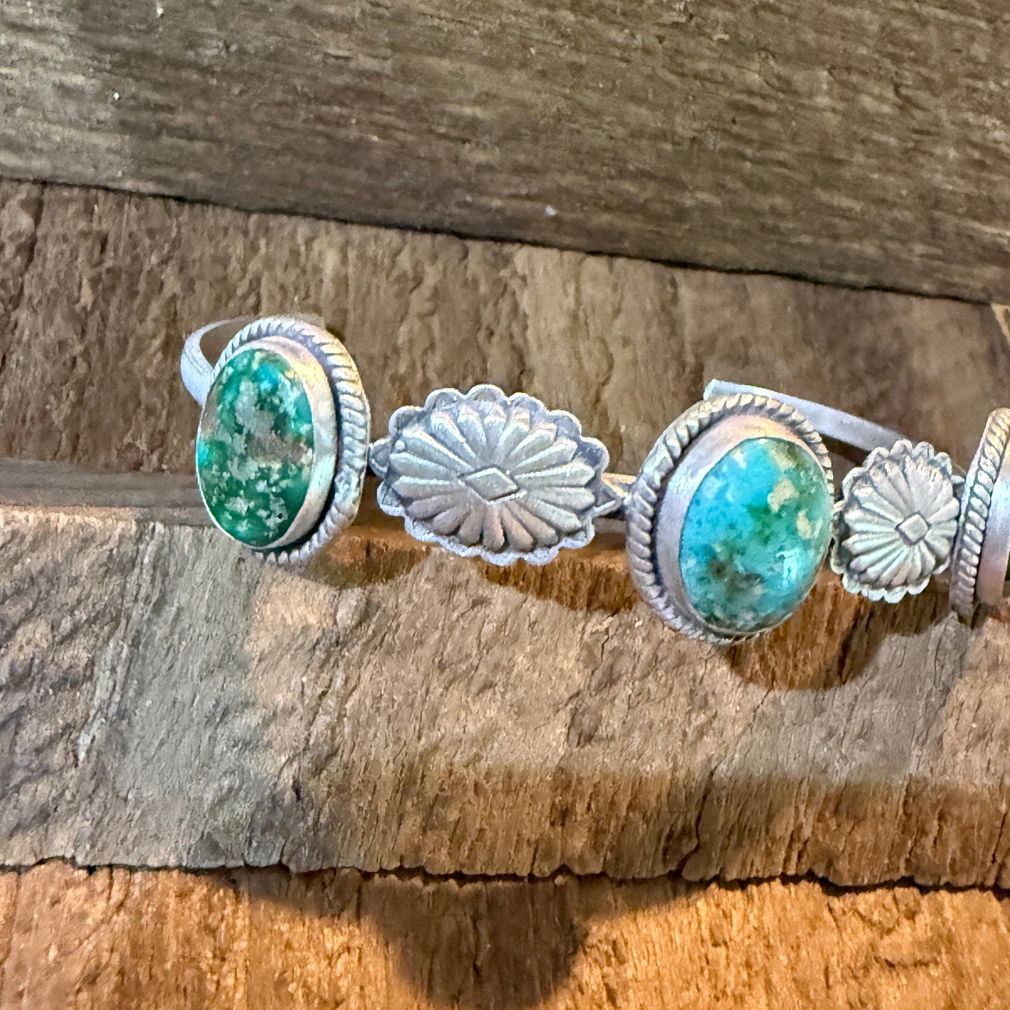 Sonoran Mountain Turquoise Gemstone Flex Stacker Bangle Bracelet Sterling Silver