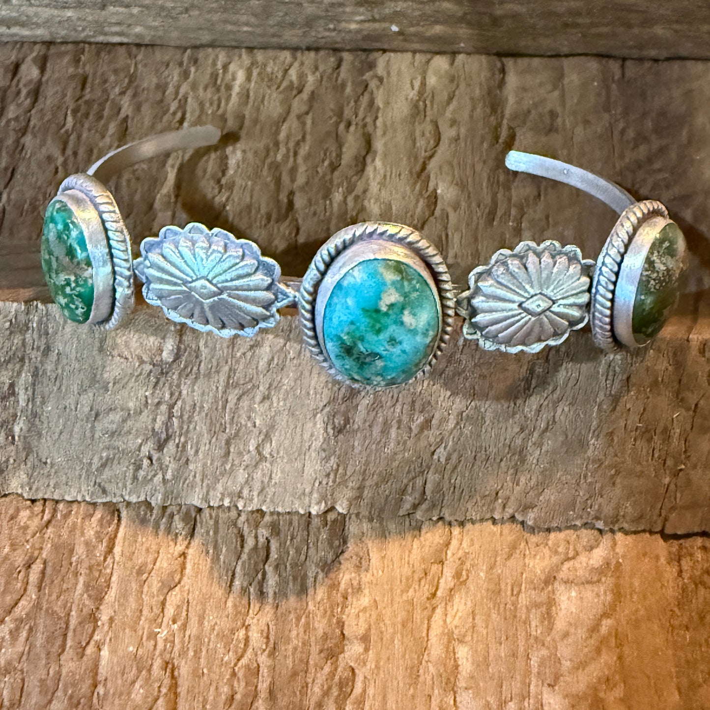 Sonoran Mountain Turquoise Gemstone Flex Stacker Bangle Bracelet Sterling Silver