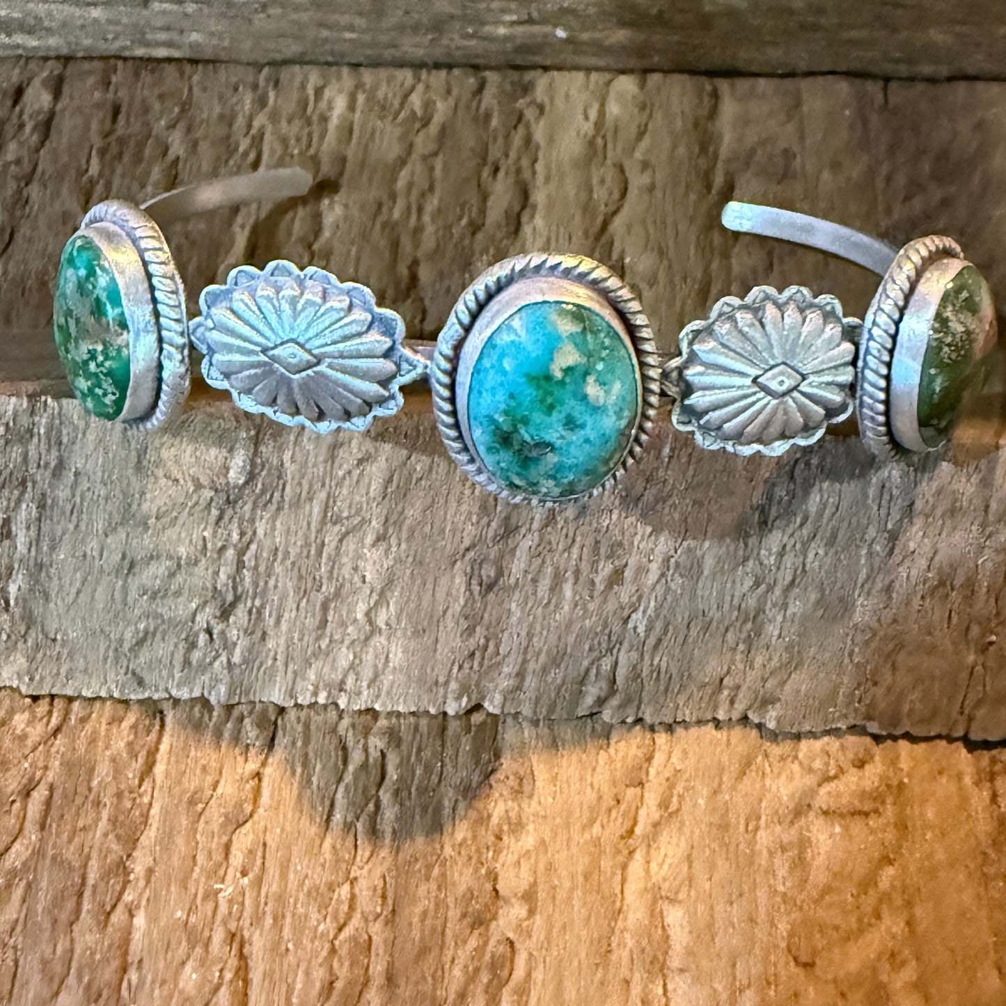 Sonoran Mountain Turquoise Gemstone Flex Stacker Bangle Bracelet Sterling Silver