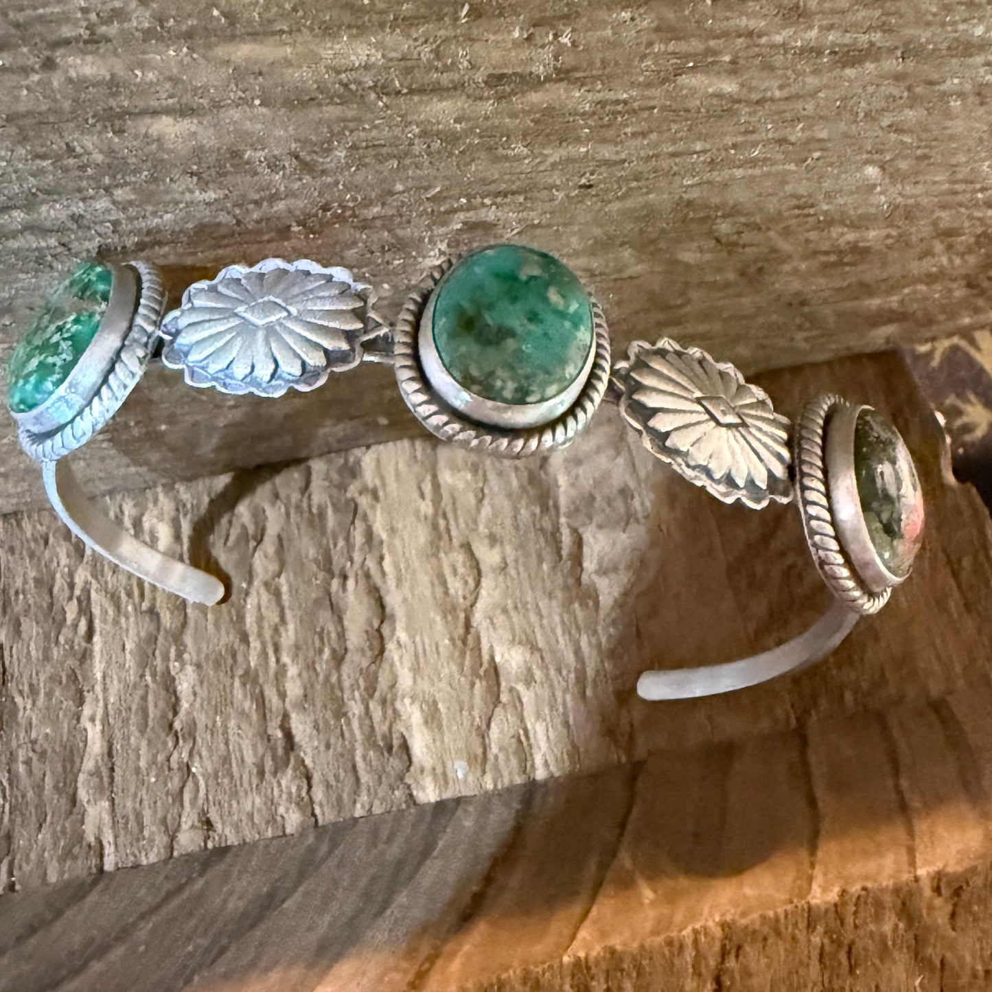 Sonoran Mountain Turquoise Gemstone Flex Stacker Bangle Bracelet Sterling Silver