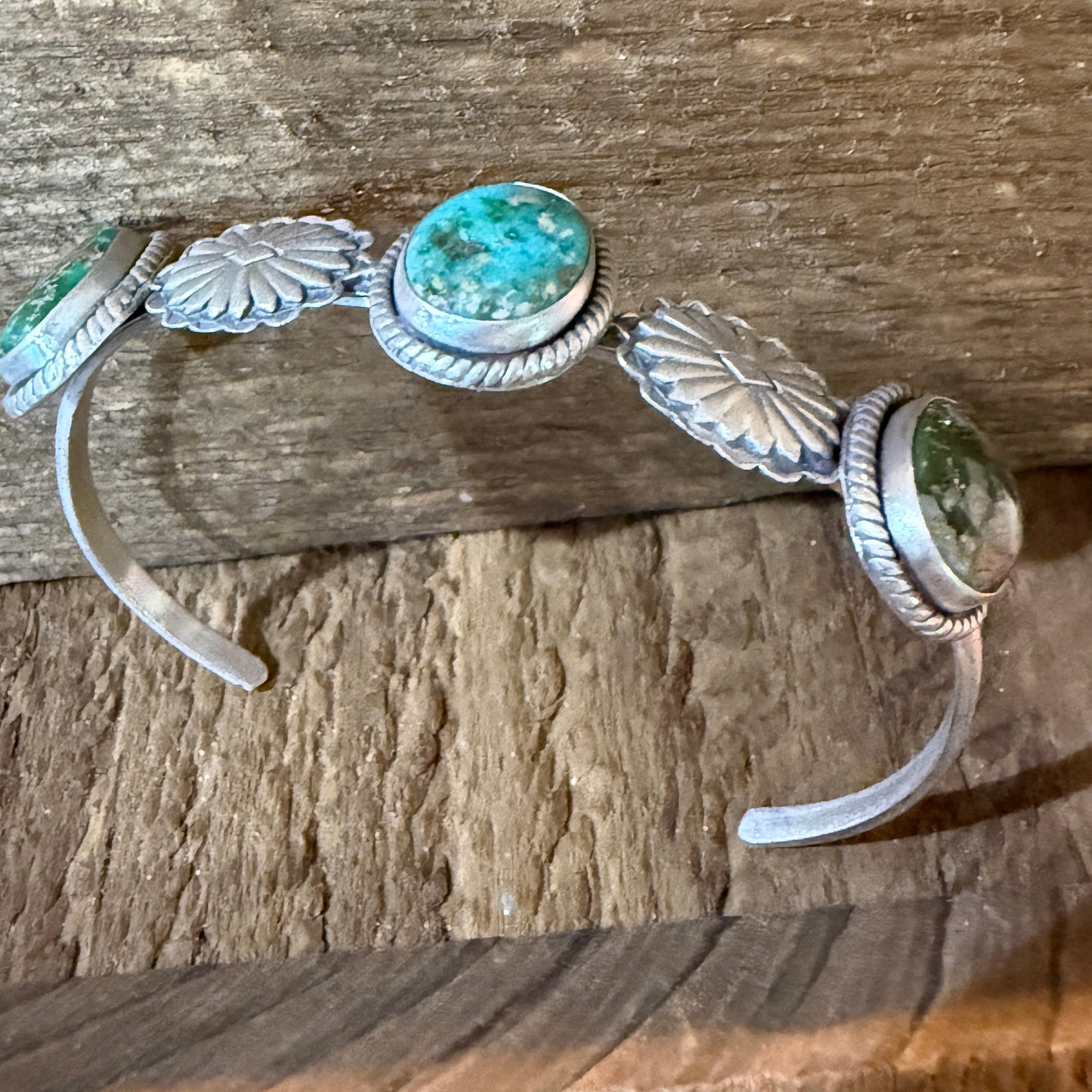 Sonoran Mountain Turquoise Gemstone Flex Stacker Bangle Bracelet Sterling Silver