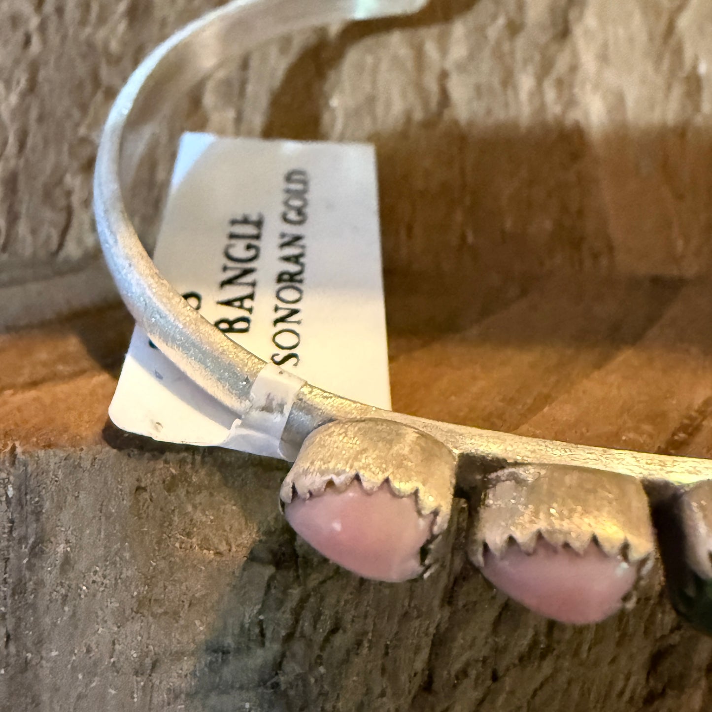 Sonoran Gold Turquoise And Pink Conch Heart Gemstone Bracelet Sterling Silver