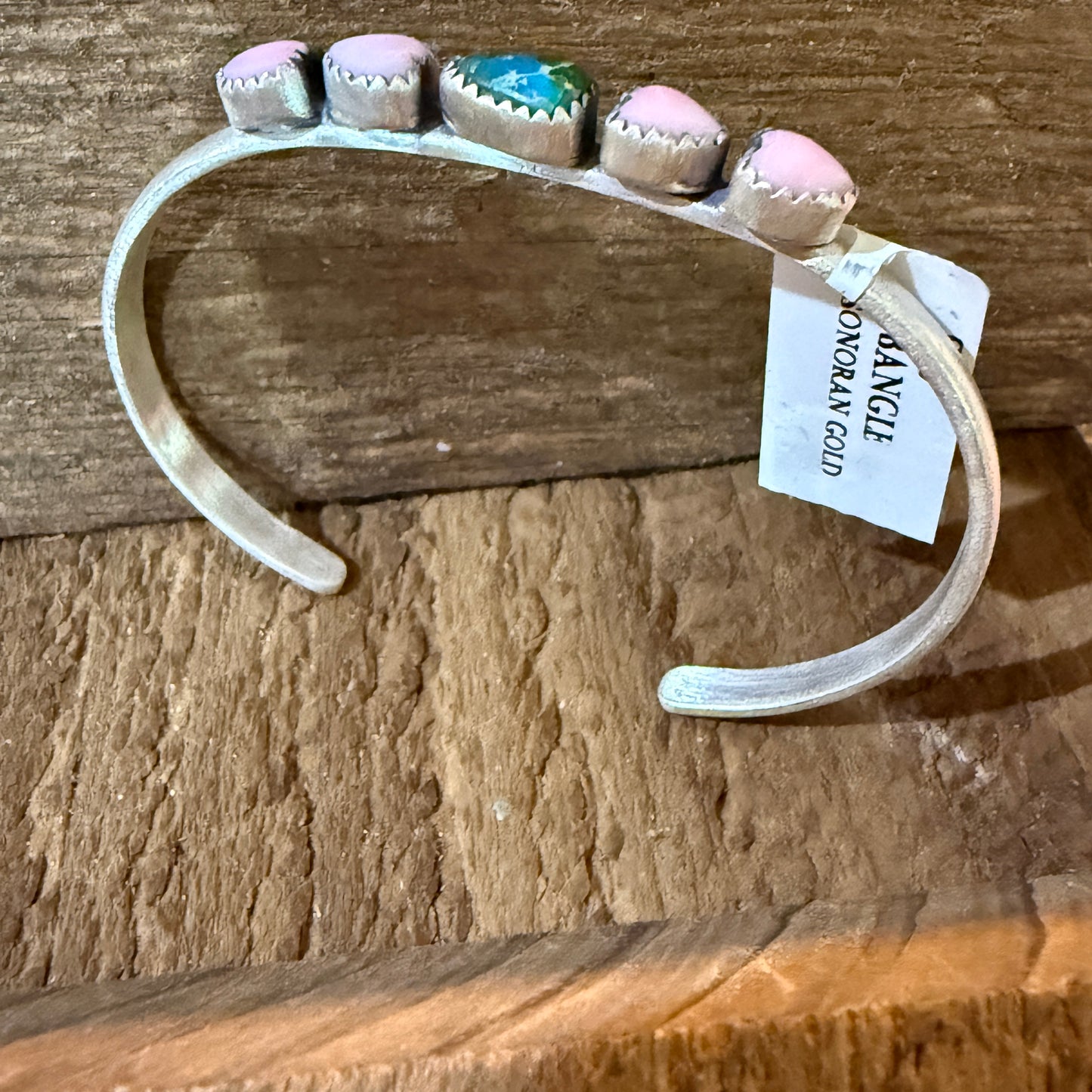 Sonoran Gold Turquoise And Pink Conch Heart Gemstone Bracelet Sterling Silver