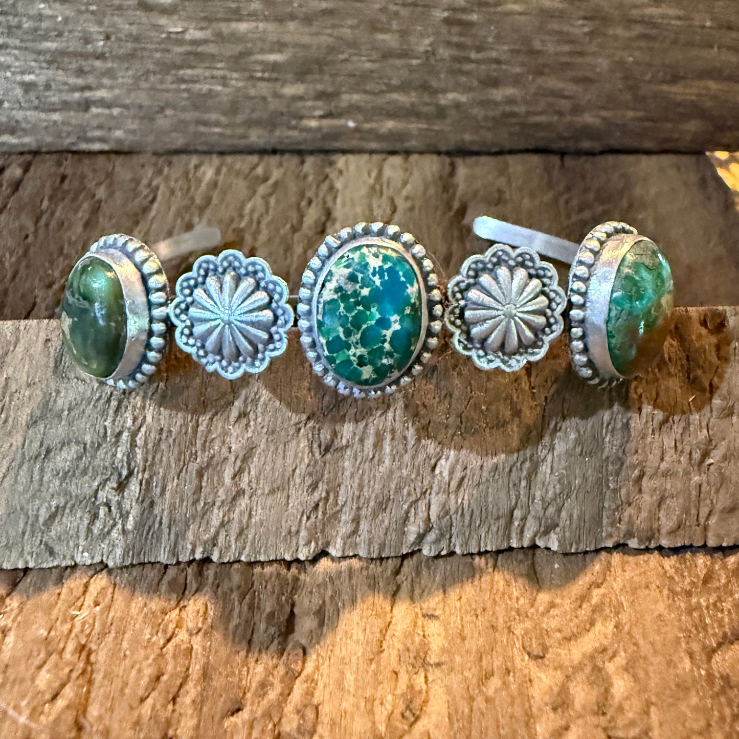 Sonoran Mountain Turquoise Gemstone Flex Stacker Bangle Bracelet Sterling Silver