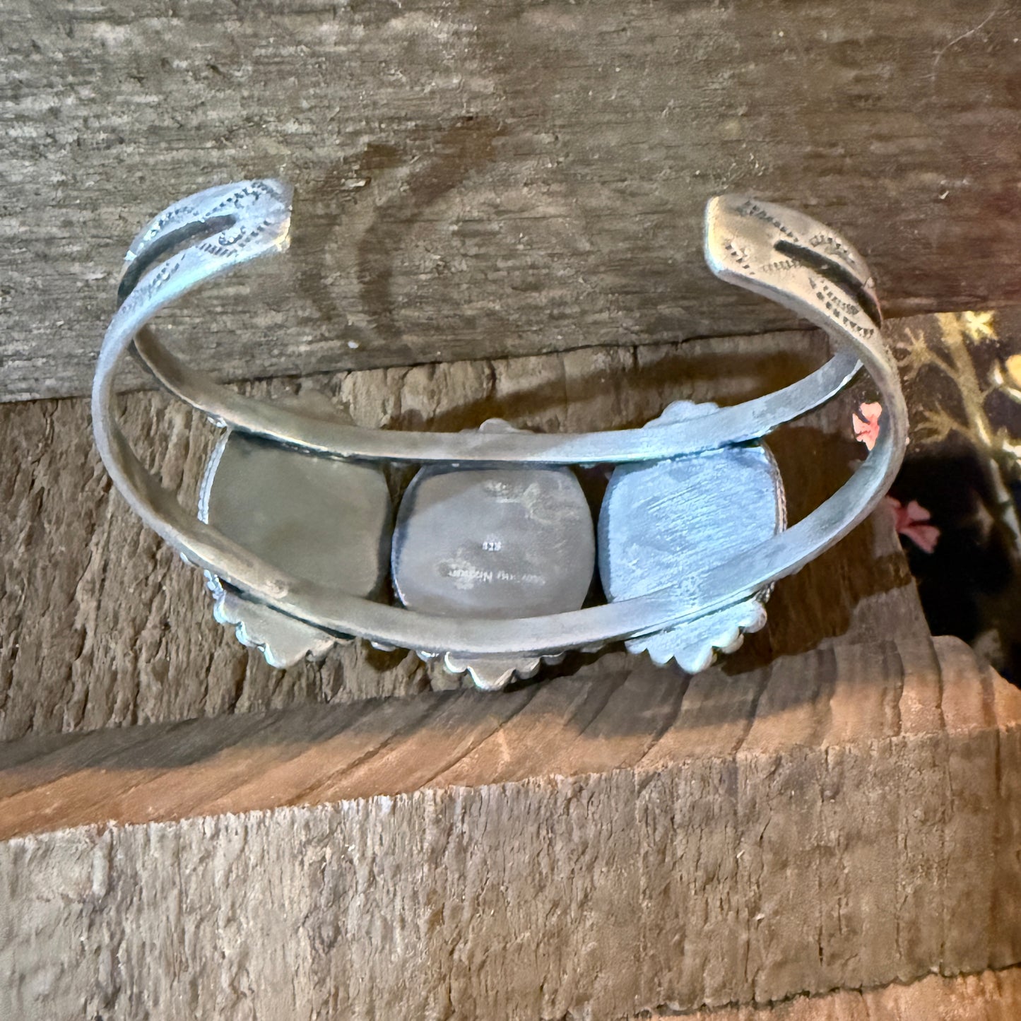 Red Rose Dahlia Gemstone Flex Cuff Bangle Bracelet Sterling One Quarter Wide