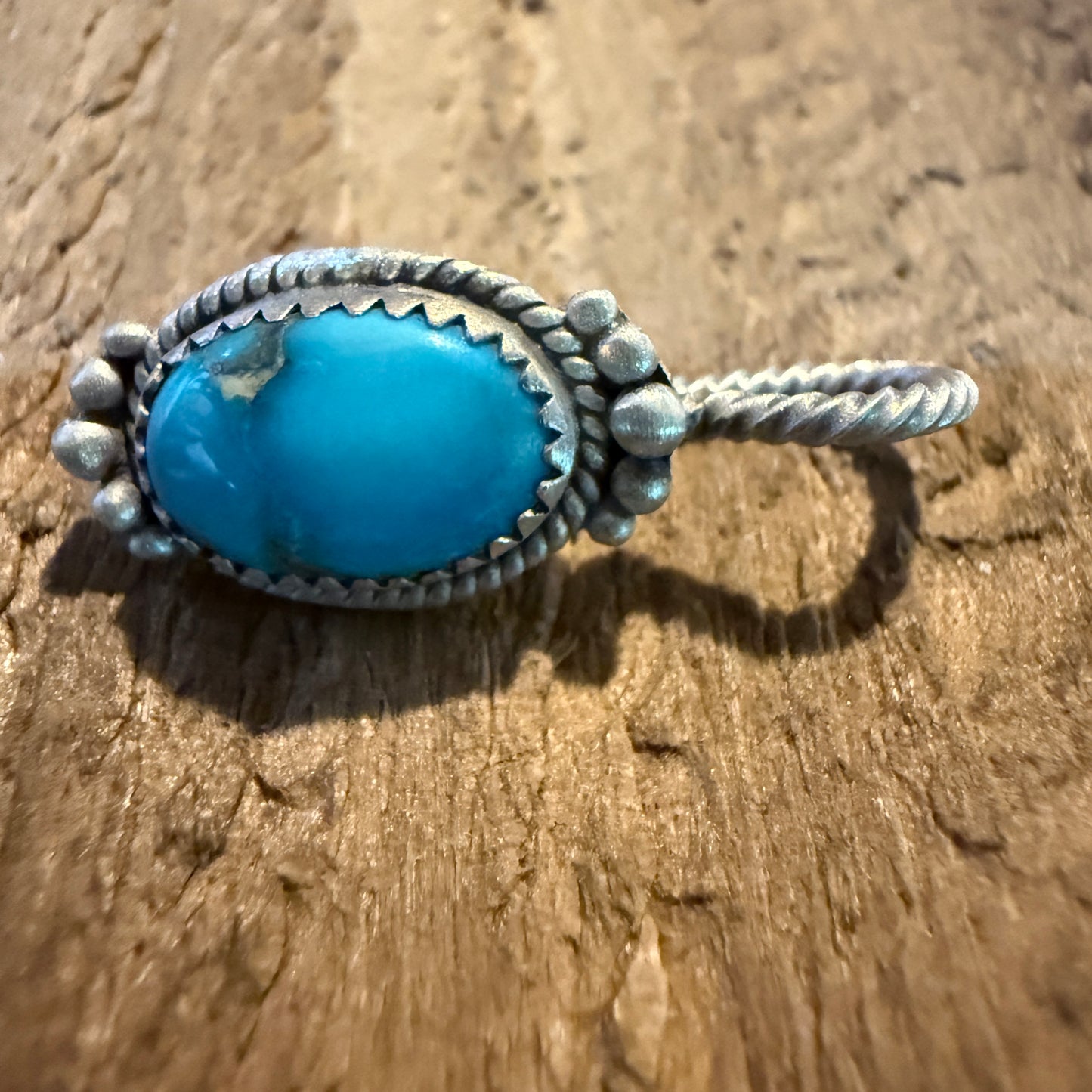 Blue Moon Turquoise Gemstone Slider Charm for Hat and Purse in Sterling Silver